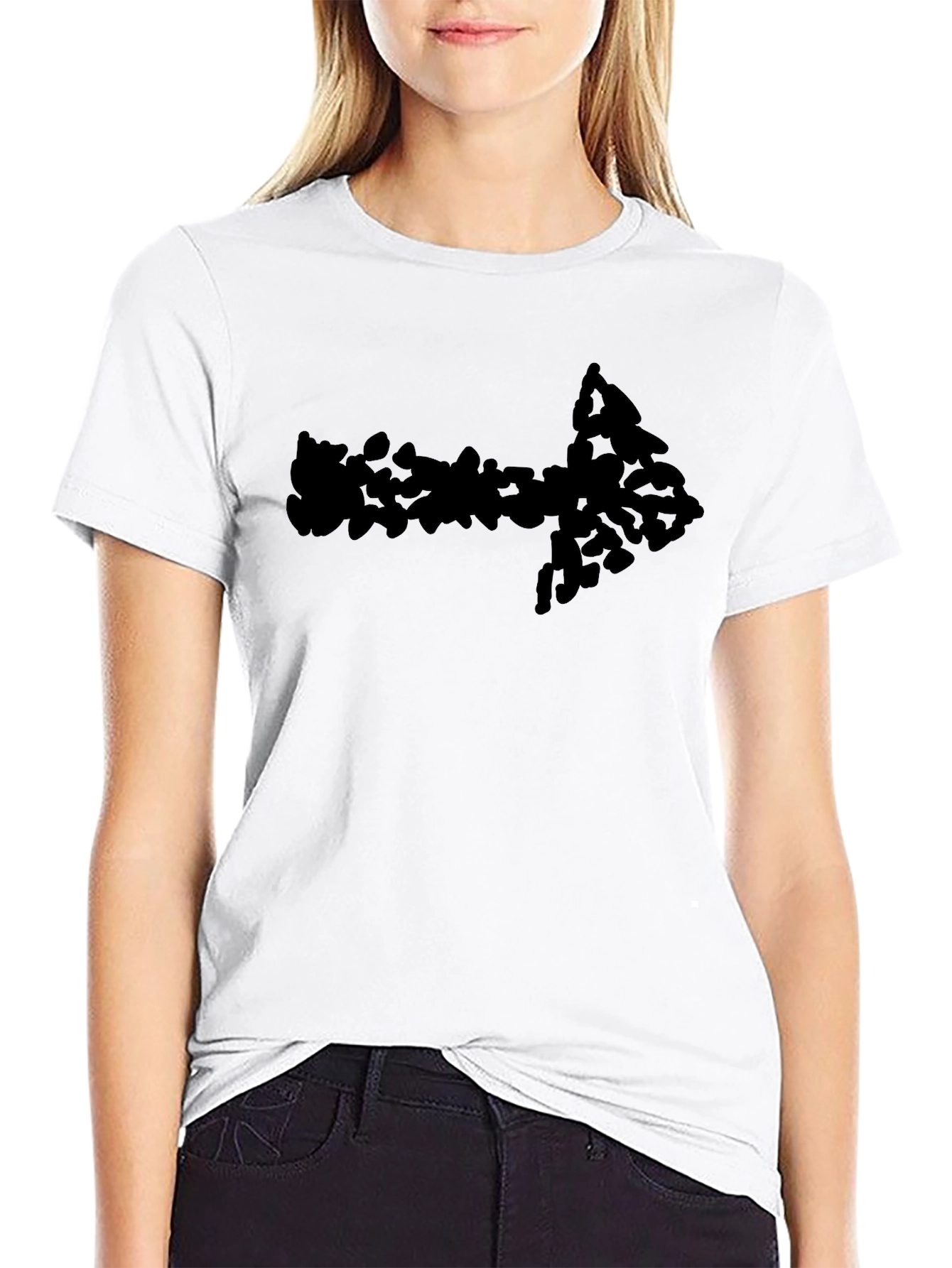 Black Arrow Graphic T-Shirt - Black Crew Neck Tee view 9
