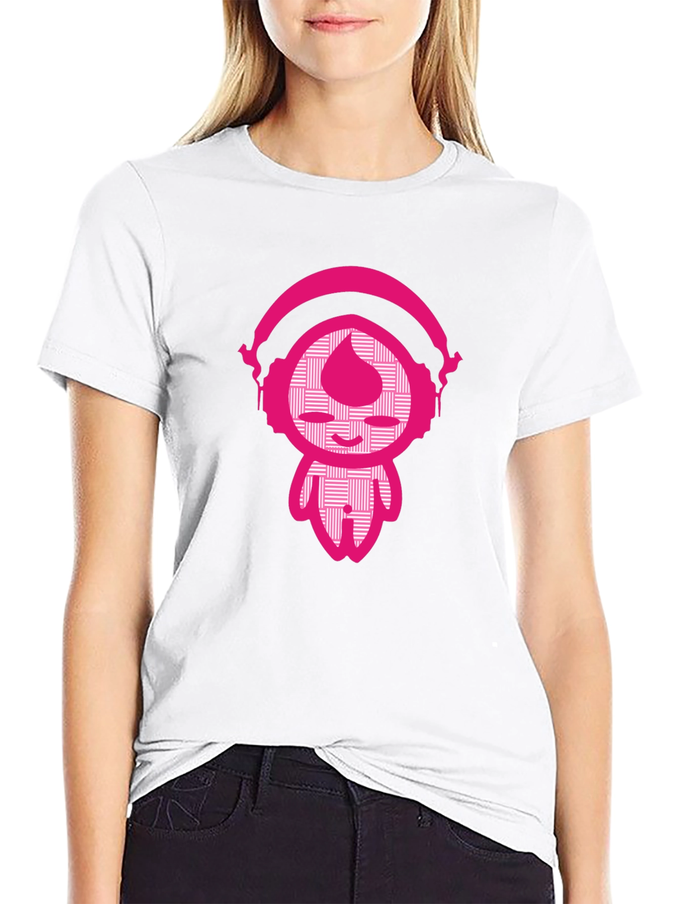 Black Funky Pink DJ Graphic Black T-Shirt view 9