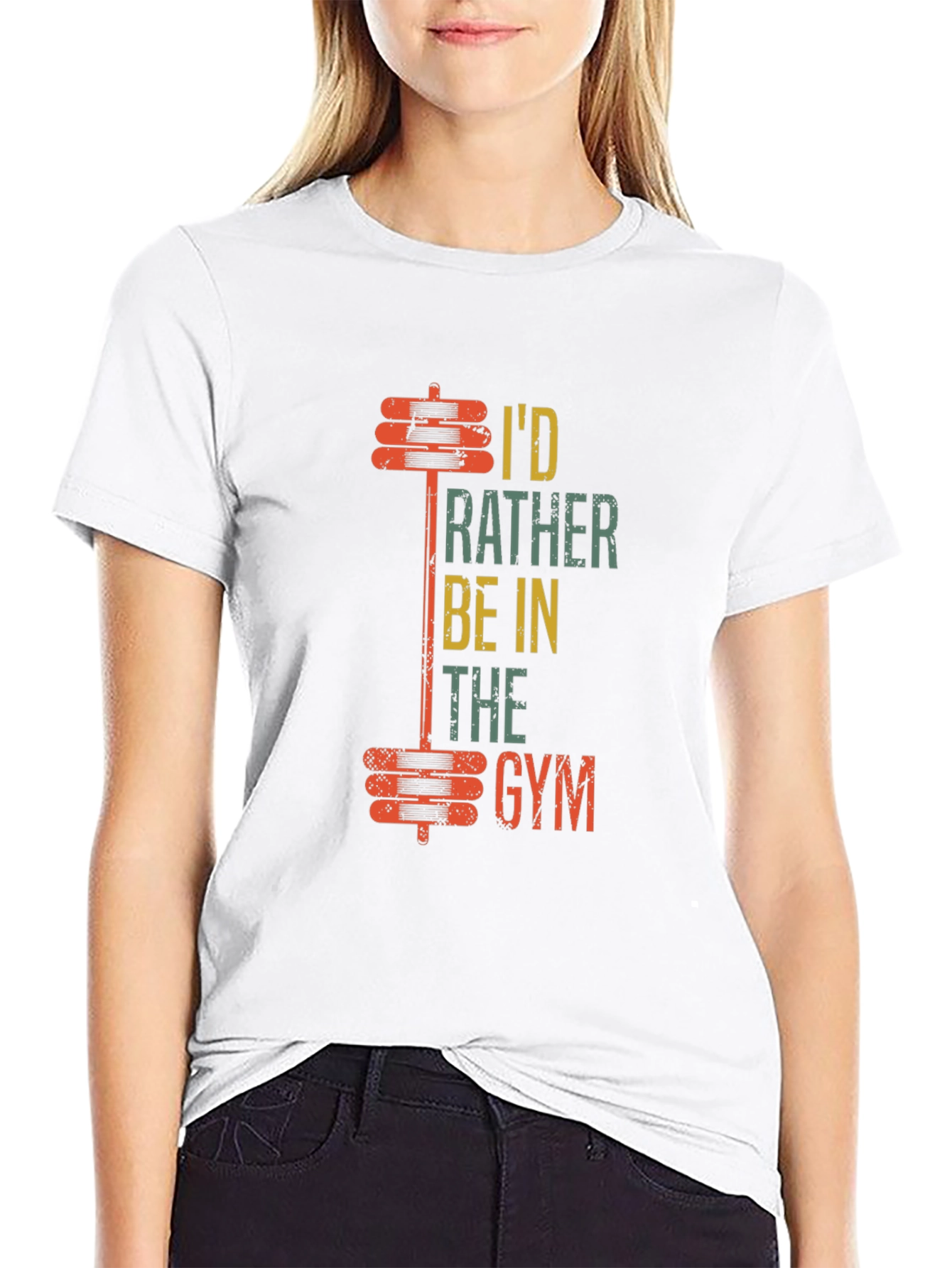 Black Gym Rat Graphic T-Shirt - I'd Rather Be In The Gym Tee view 9