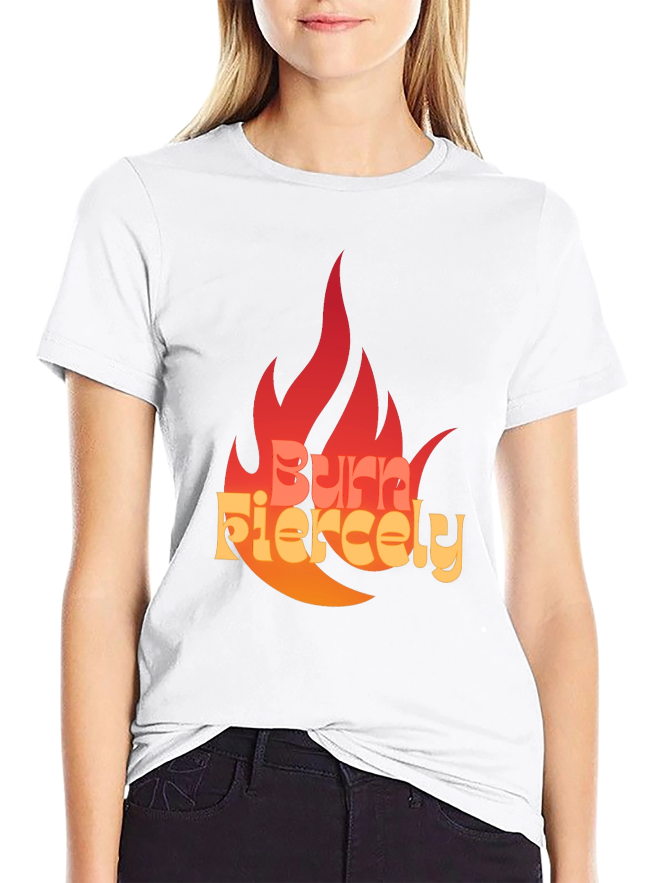 Black Burn Fiercely Graphic T-Shirt - Bold Statement Tee view 9