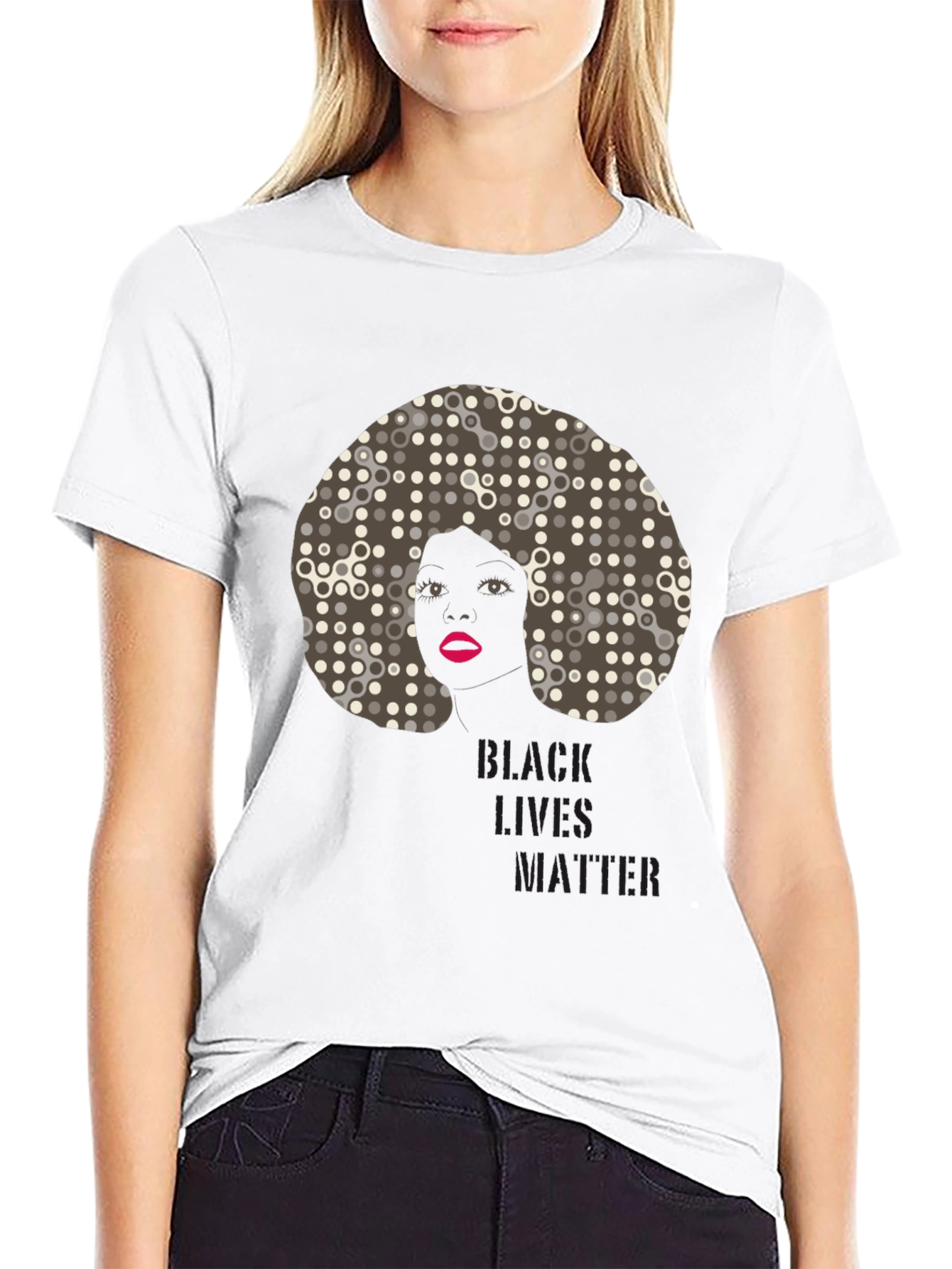 Black Black Lives Matter Afro Graphic Tee view 9