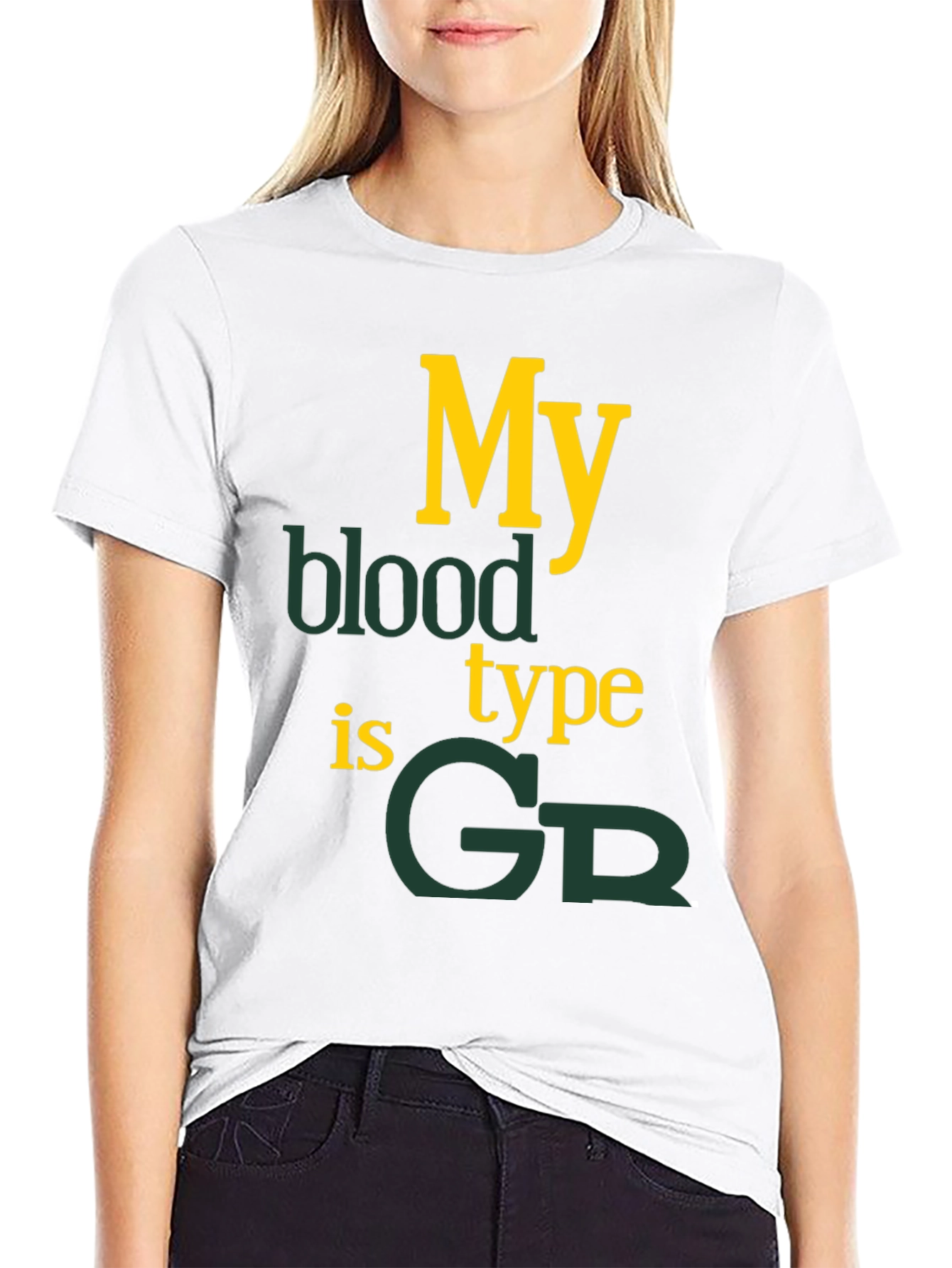 Black My Blood Type is GR Graphic T-Shirt view 9