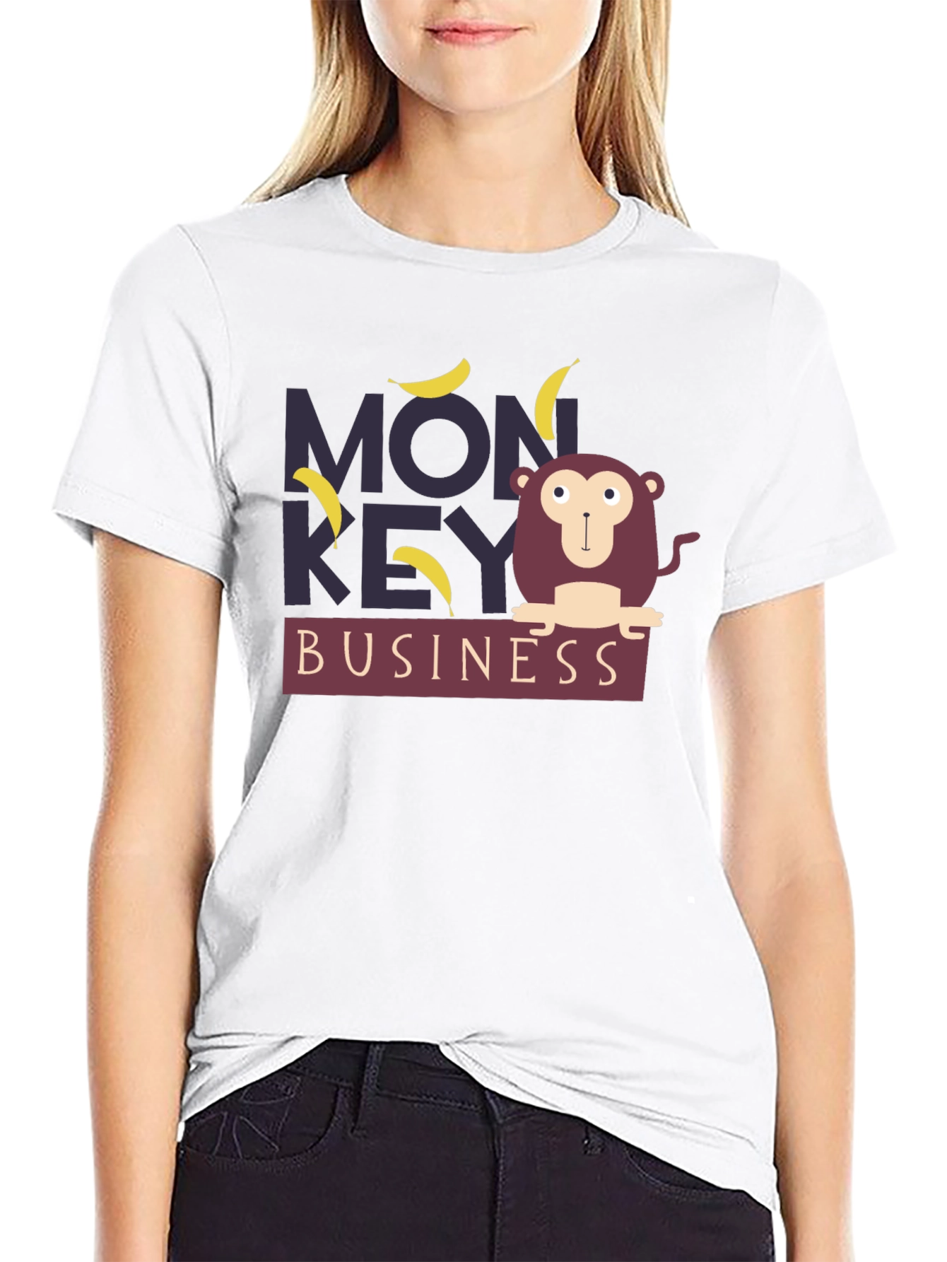 Black Monkey Business Graphic Tee - Fun Novelty T-Shirt view 9