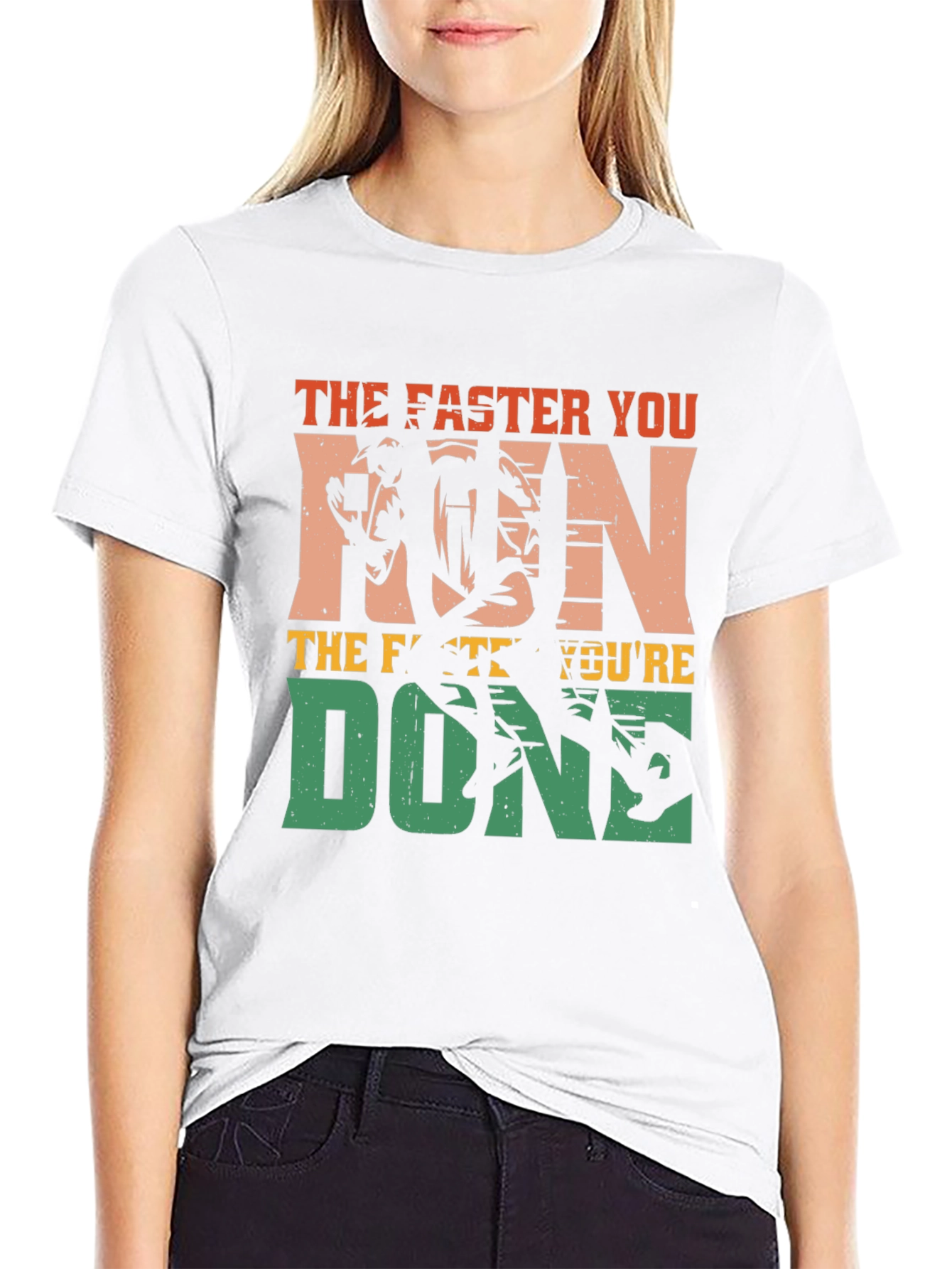 Black The Faster You Run, You're Done T-Shirt view 9