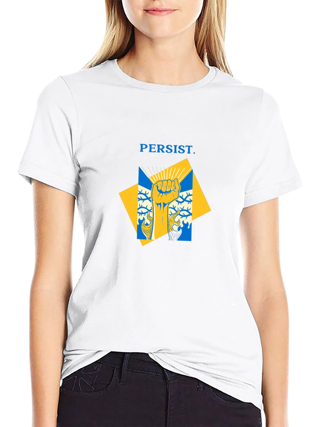 Black Persist Graphic Tee - Ukraine Colors view 9