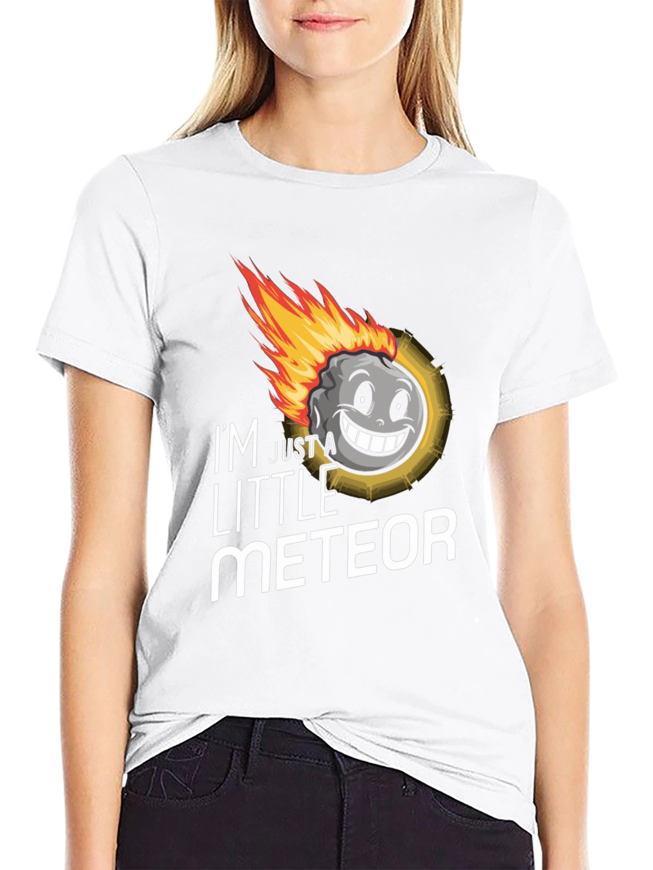 Black I'm Just a Little Meteor Graphic T-Shirt view 9