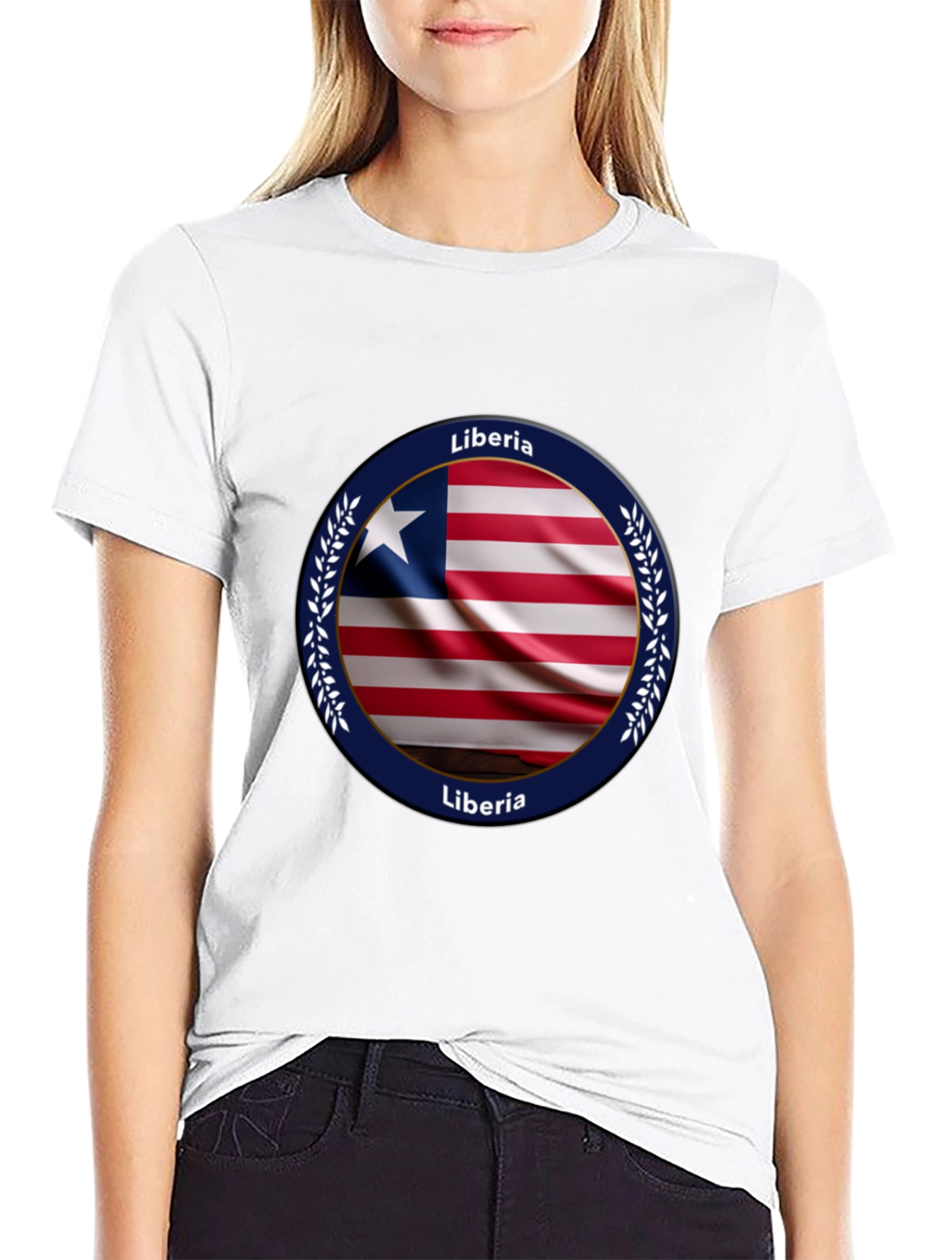 Black Liberia Flag T-Shirt view 9