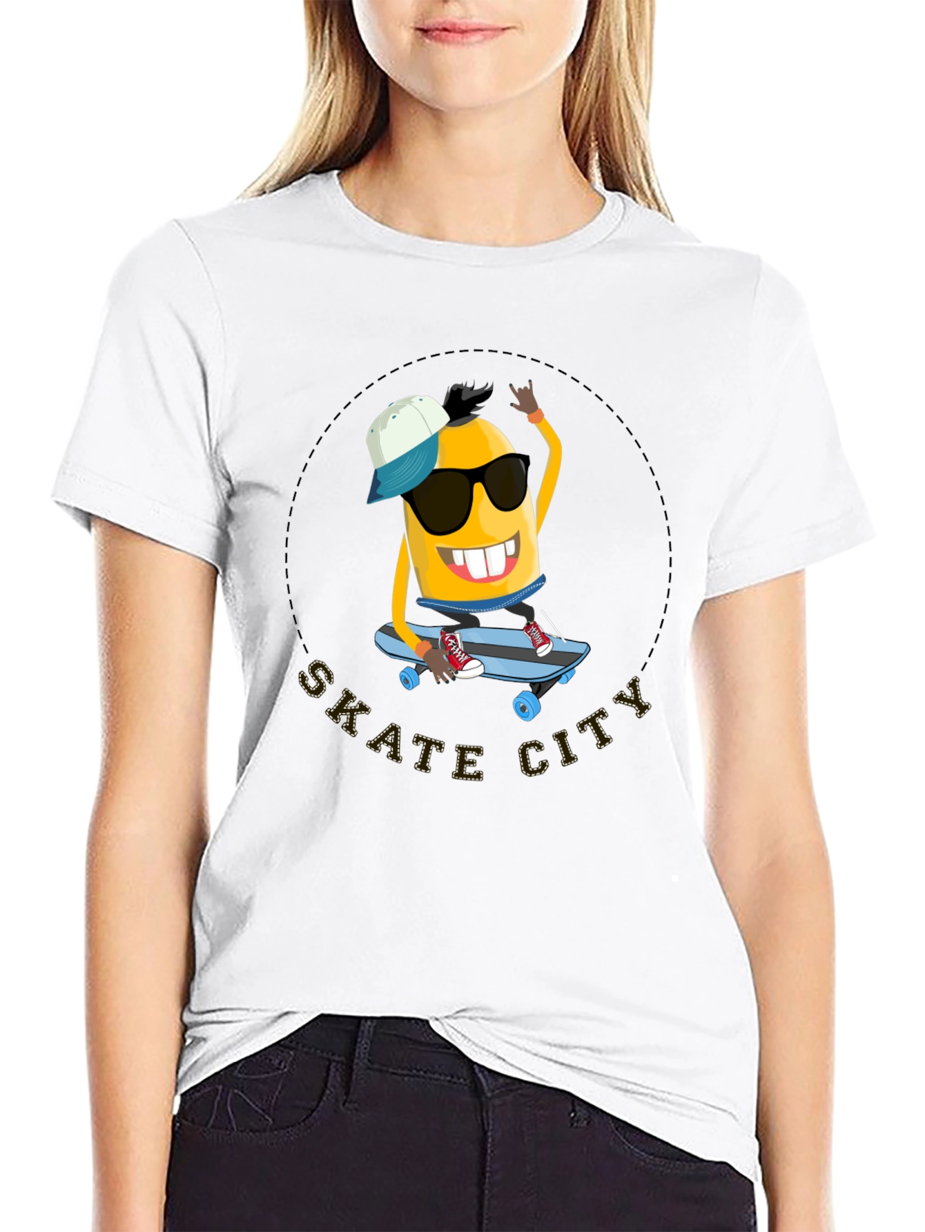 Black Skate City Minion T-Shirt - Cool Black Tee view 9
