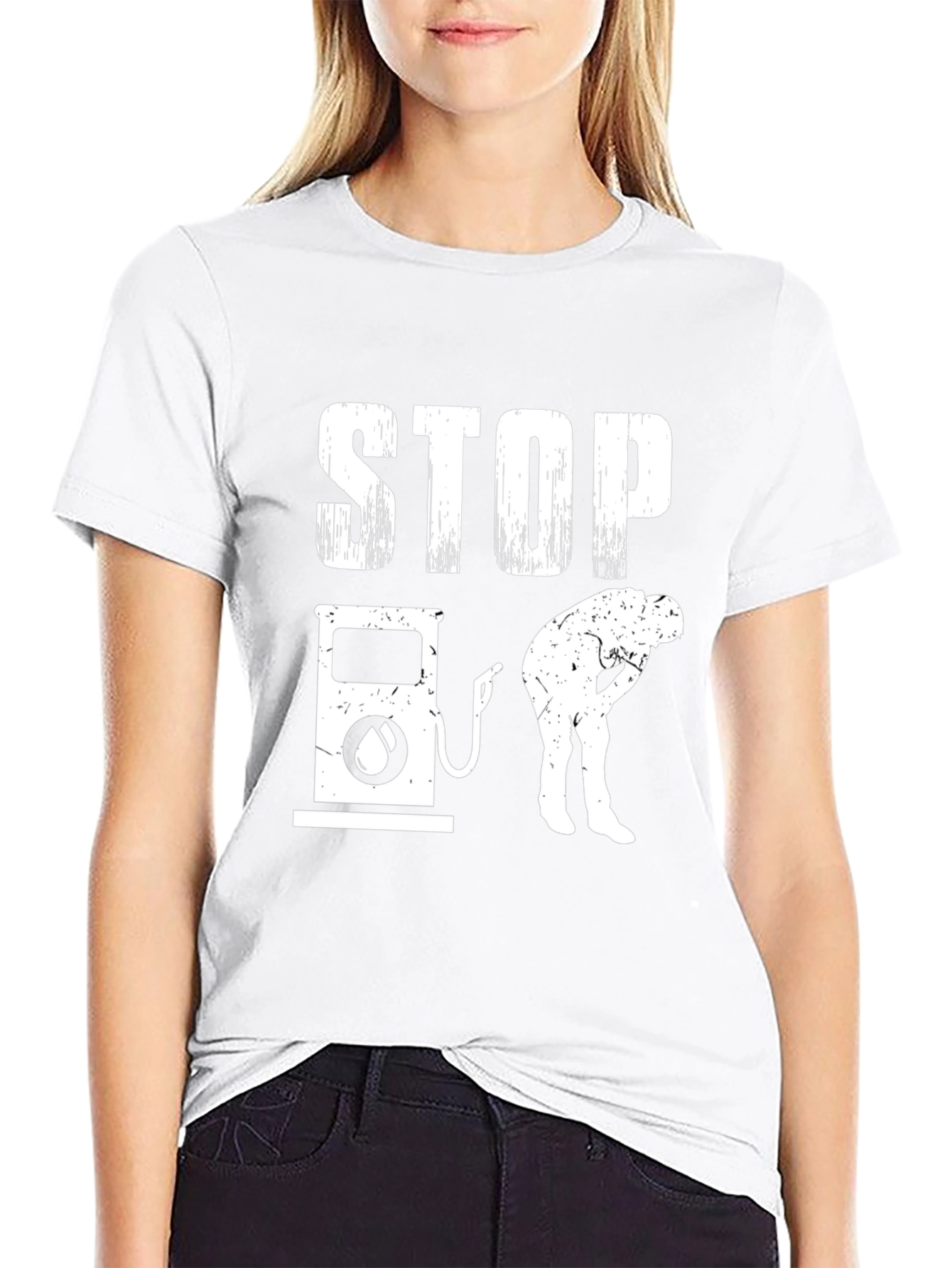Black Stop Gas T-Shirt - Funny Graphic Tee for Men view 9