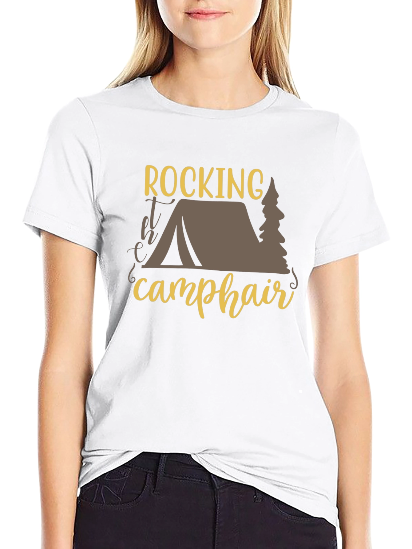 Black Rocking the Camp Hair T-Shirt view 9