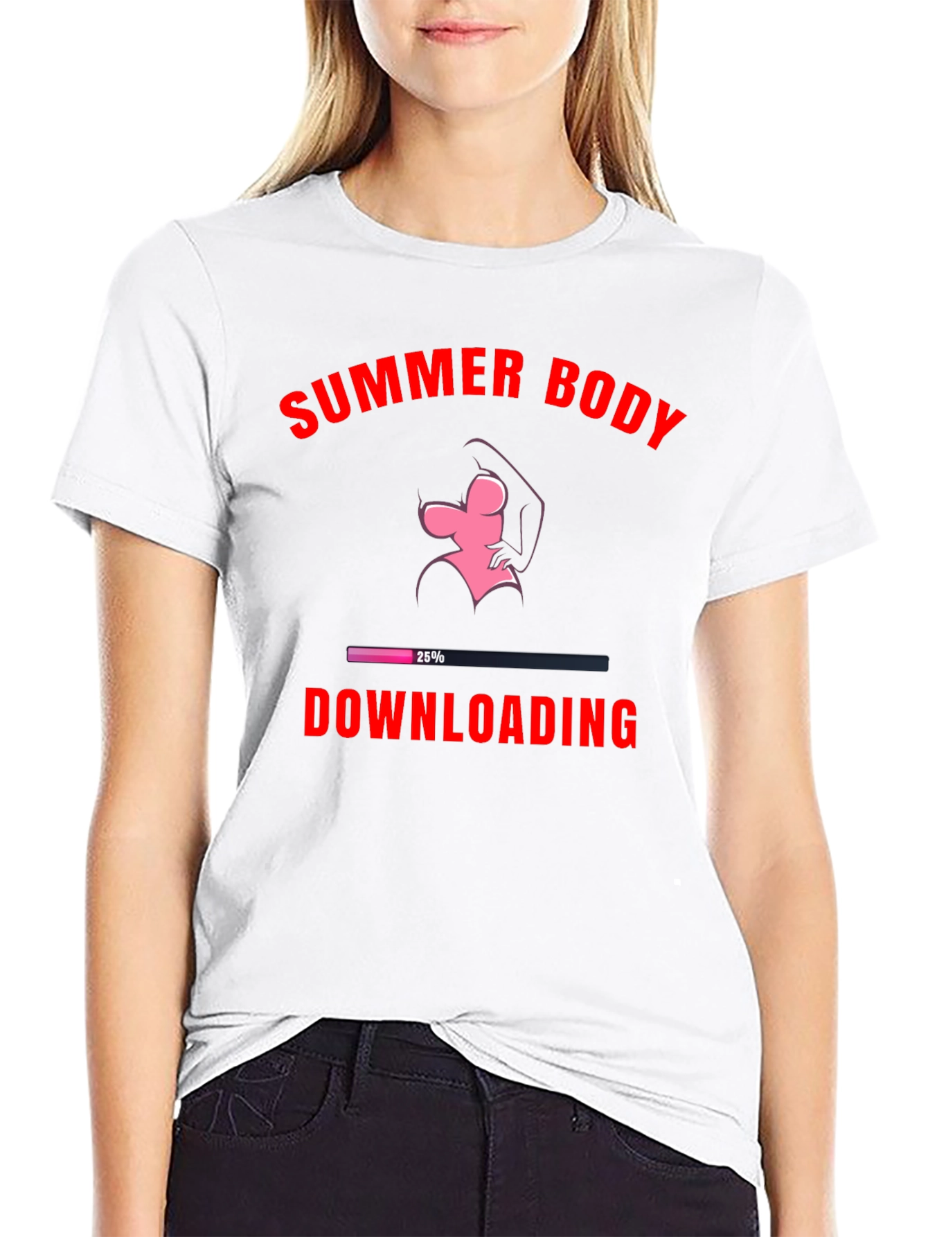 Black Summer Body Loading Graphic T-Shirt view 9
