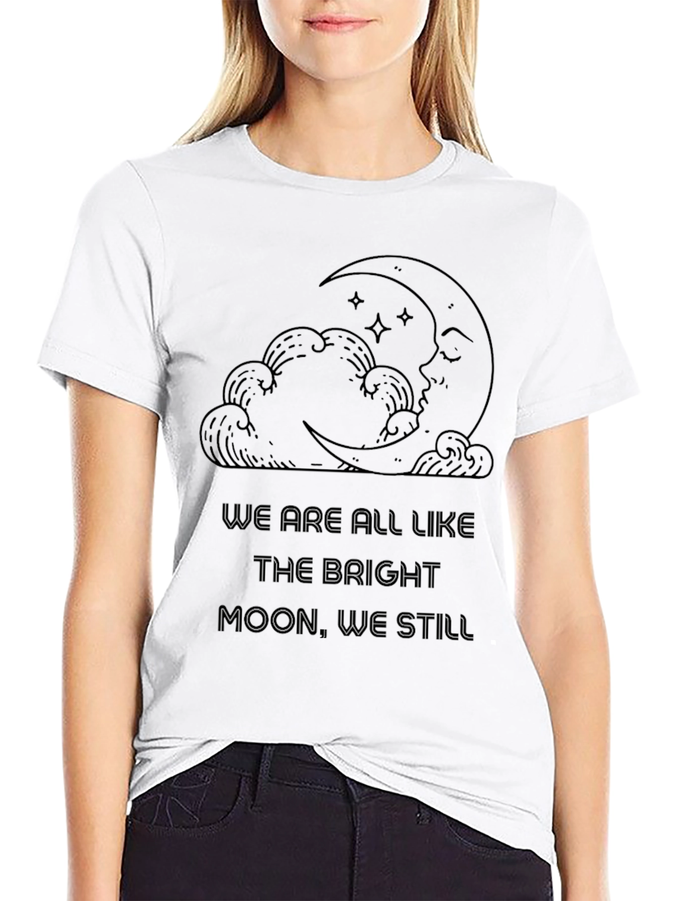 Black Moon & Stars Graphic T-Shirt - Inspirational Design view 9