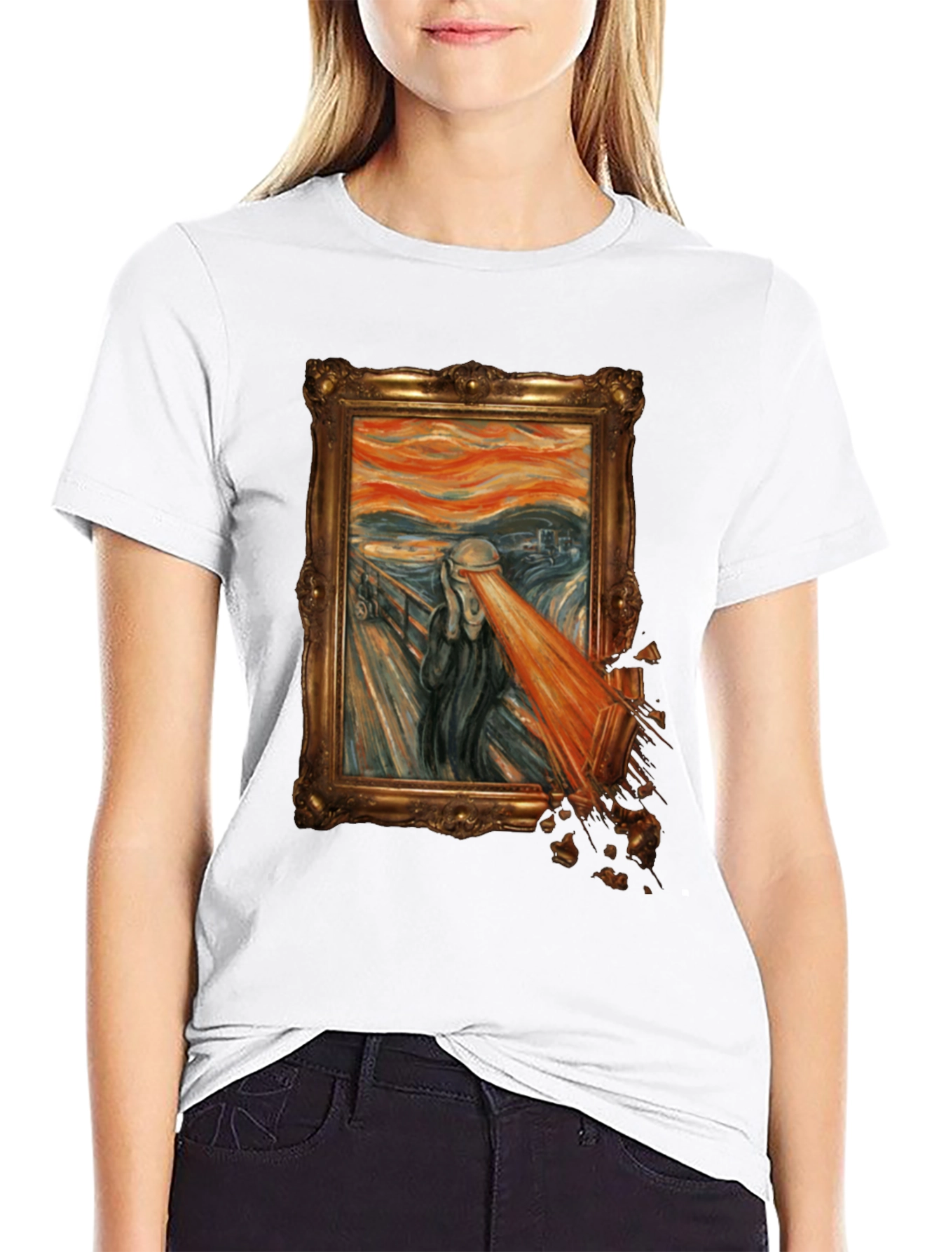 Black The Scream Parody Graphic Tee - Unique Art T-Shirt view 9