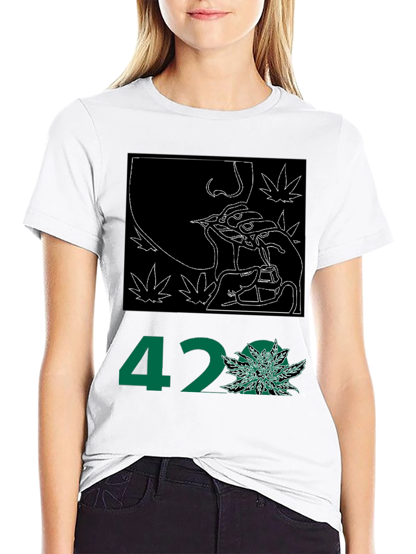Black 420 Graphic Print Tee - Black view 9
