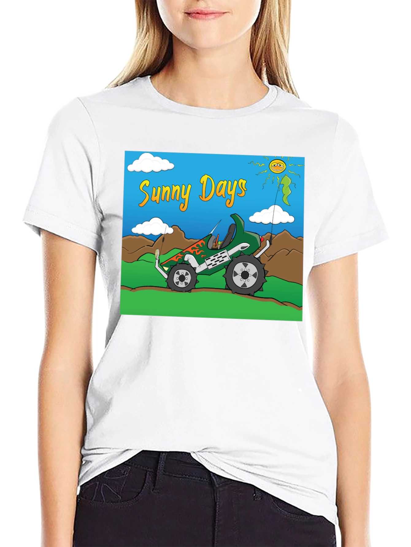 Black Sunny Days Monster Truck Graphic Tee view 9
