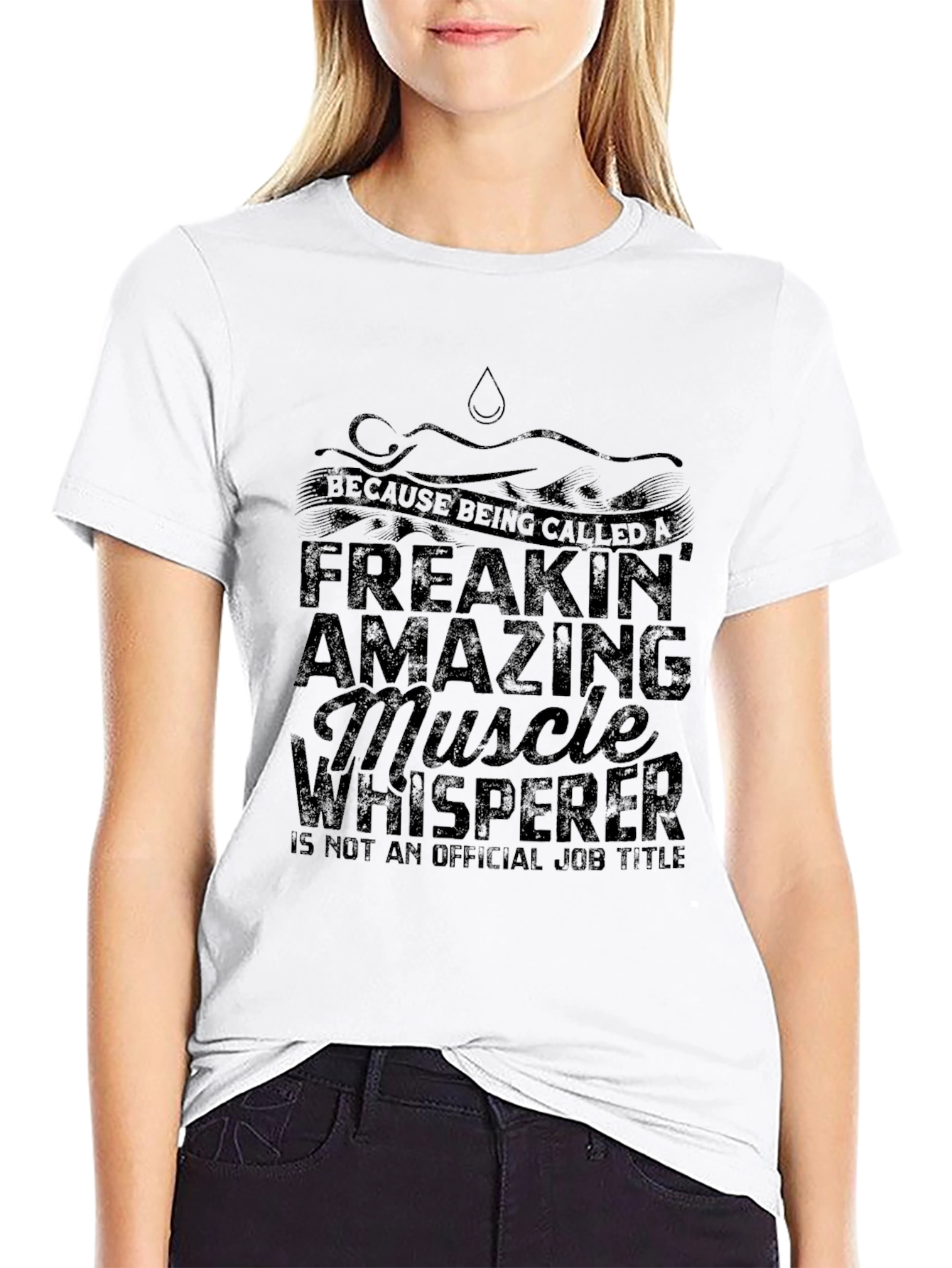 Black Freakin' Amazing Muscle Whisperer Graphic Tee view 9