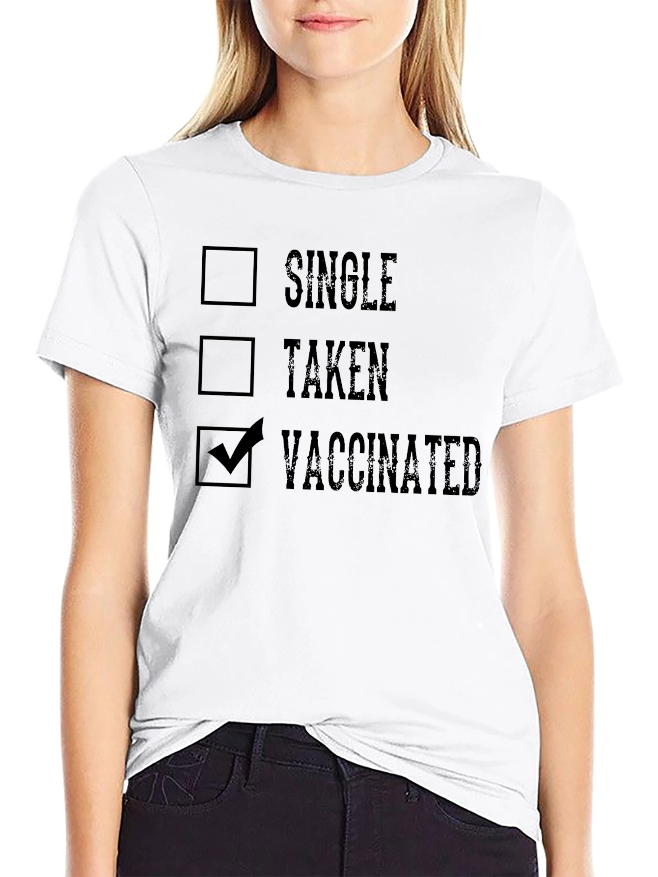 Black Vaccinated T-Shirt - Single Taken Vaccinated view 9