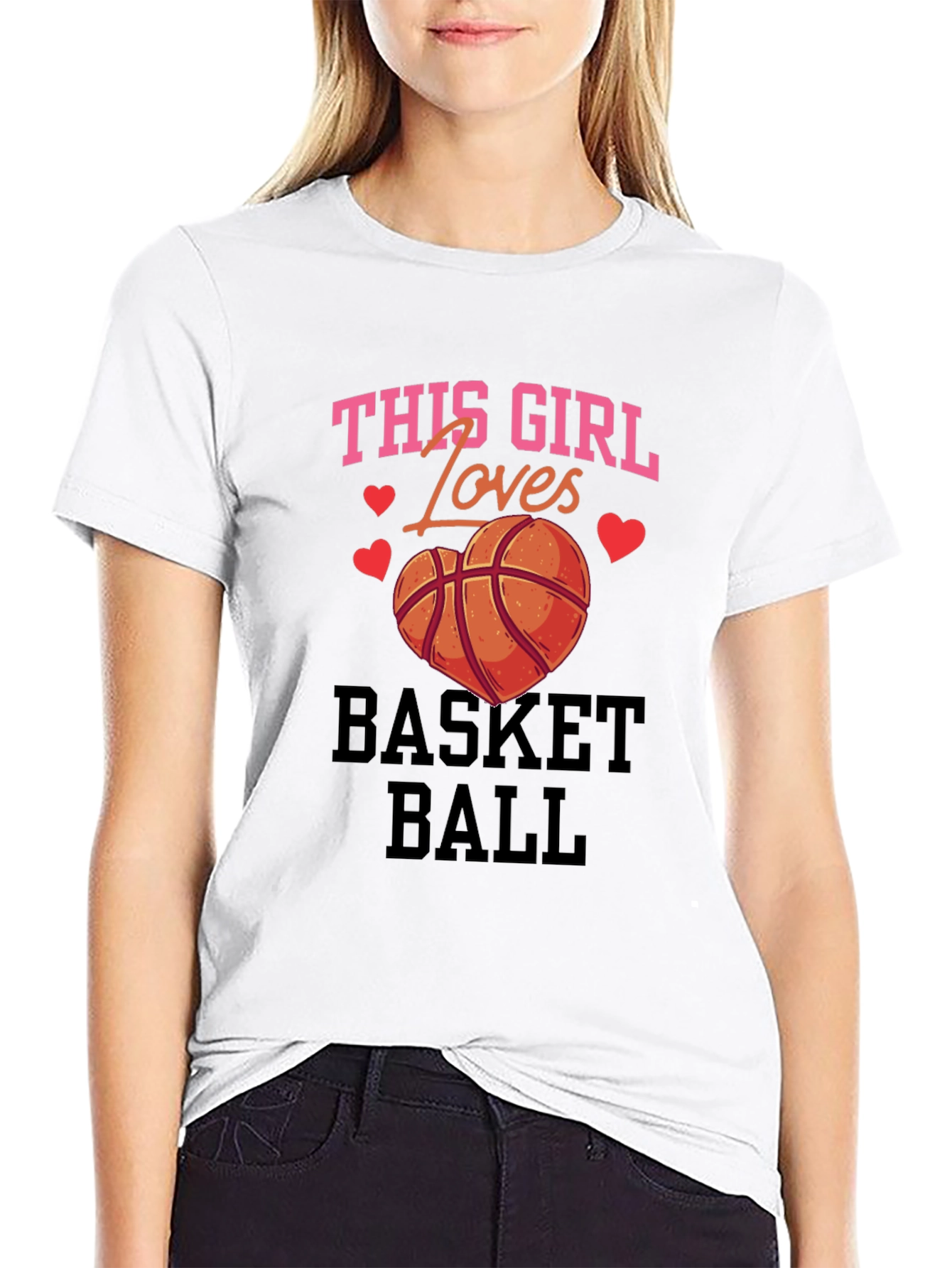 Black Basketball Lover Girl T-Shirt view 9