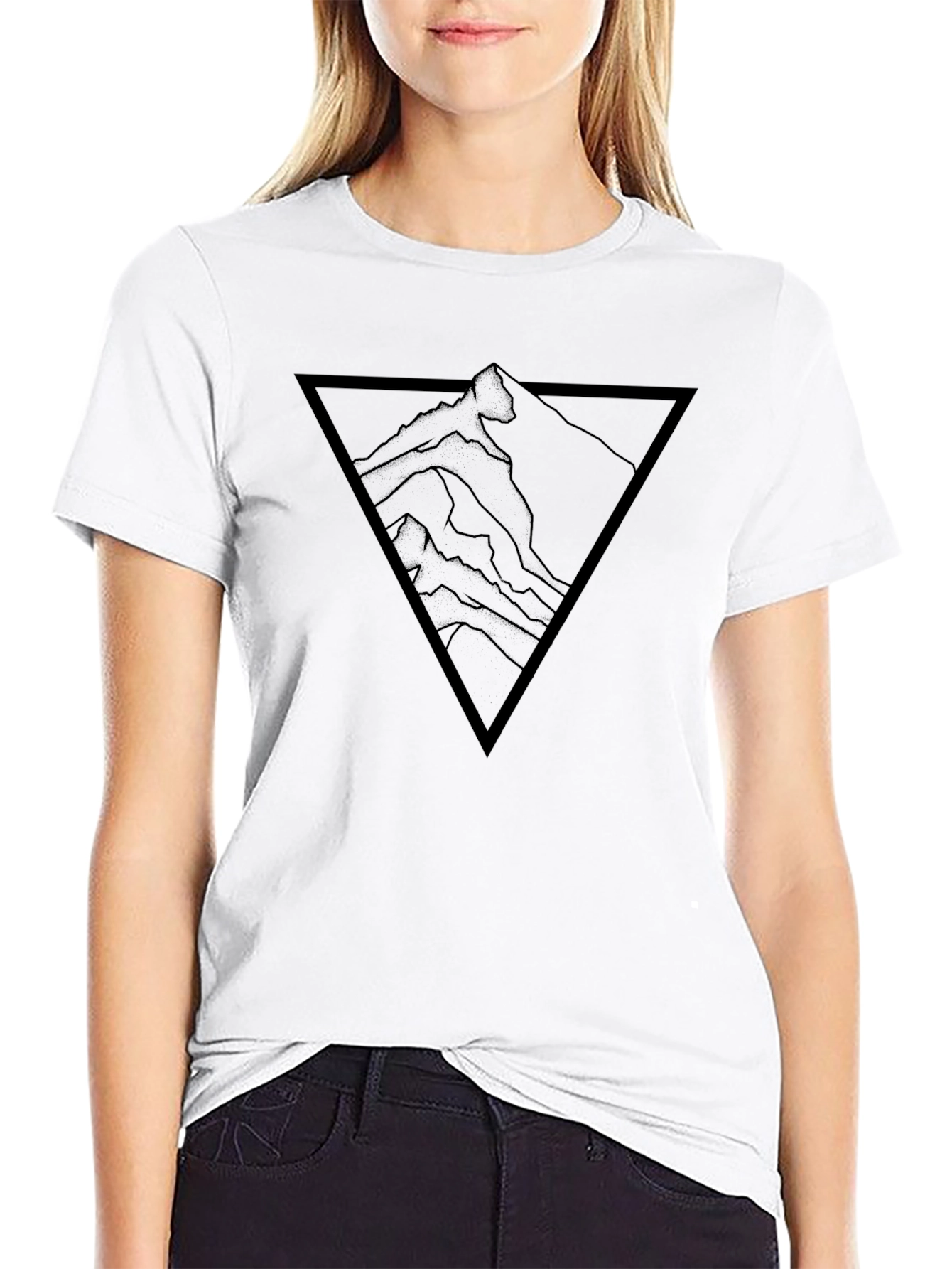 Mountain Triangle Graphic Tee - Modern Minimalist Design - 9