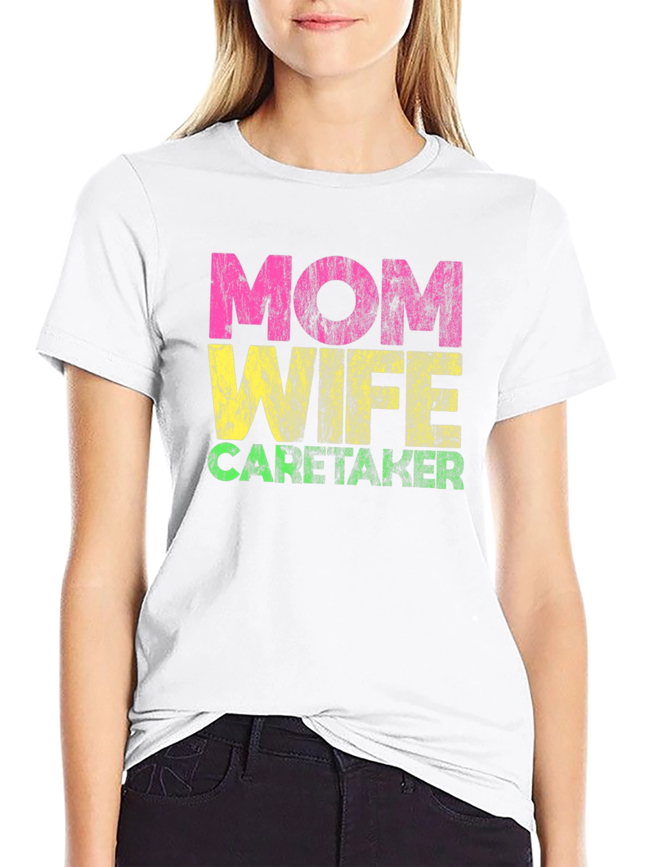 Black Mom Wife Caretaker Graphic Tee - Black view 9