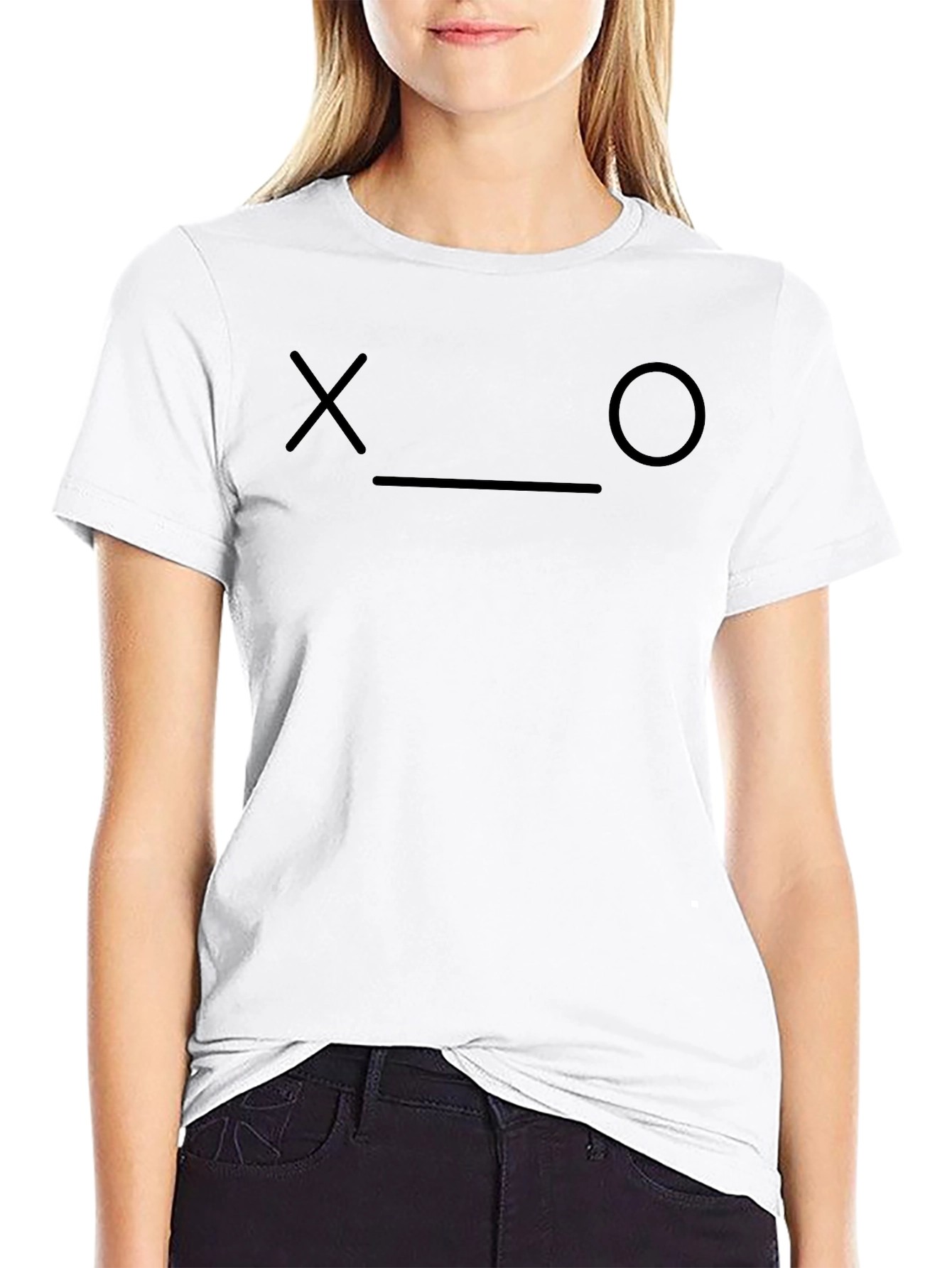 Black XO Sad Face Black T-Shirt - Casual Comfort view 9