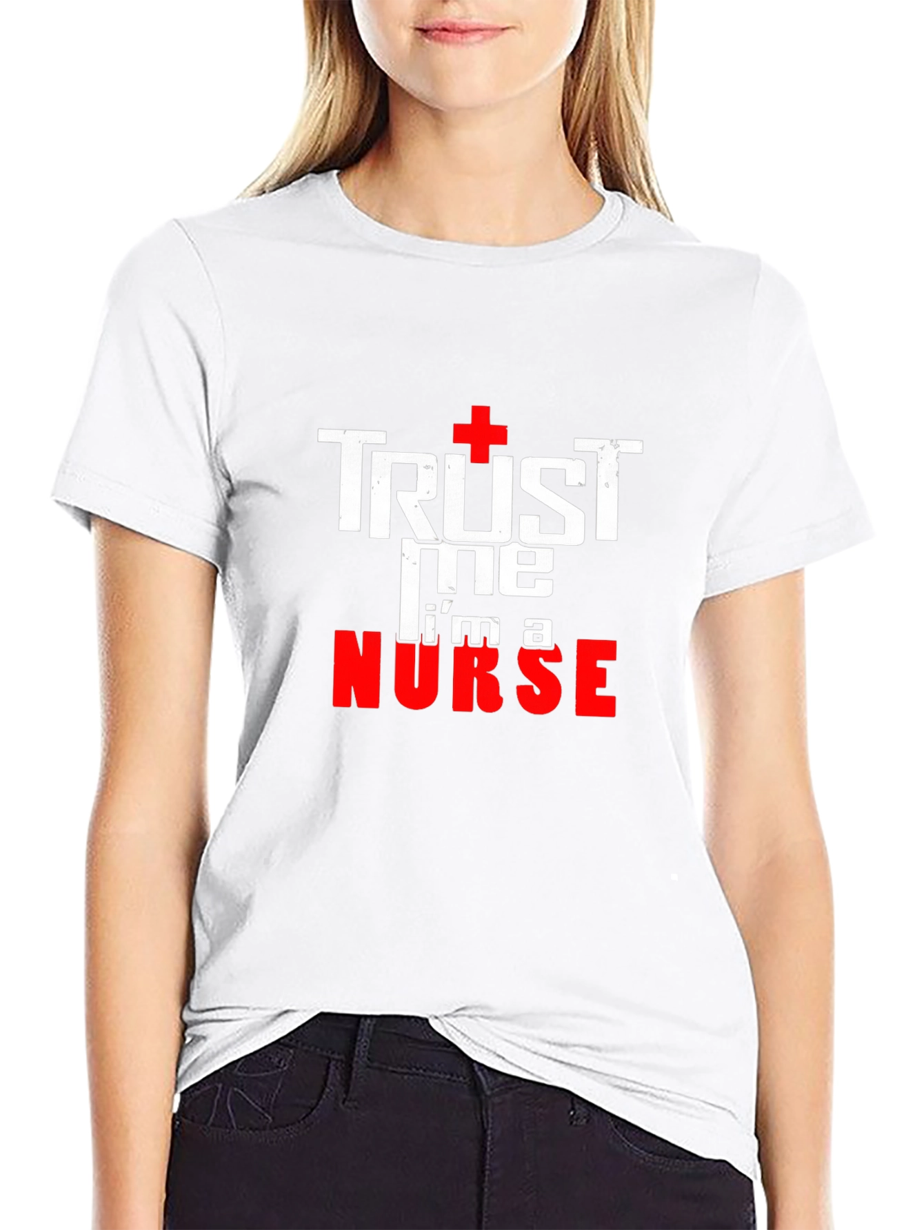 Black Trust Me I'm A Nurse T-Shirt view 9