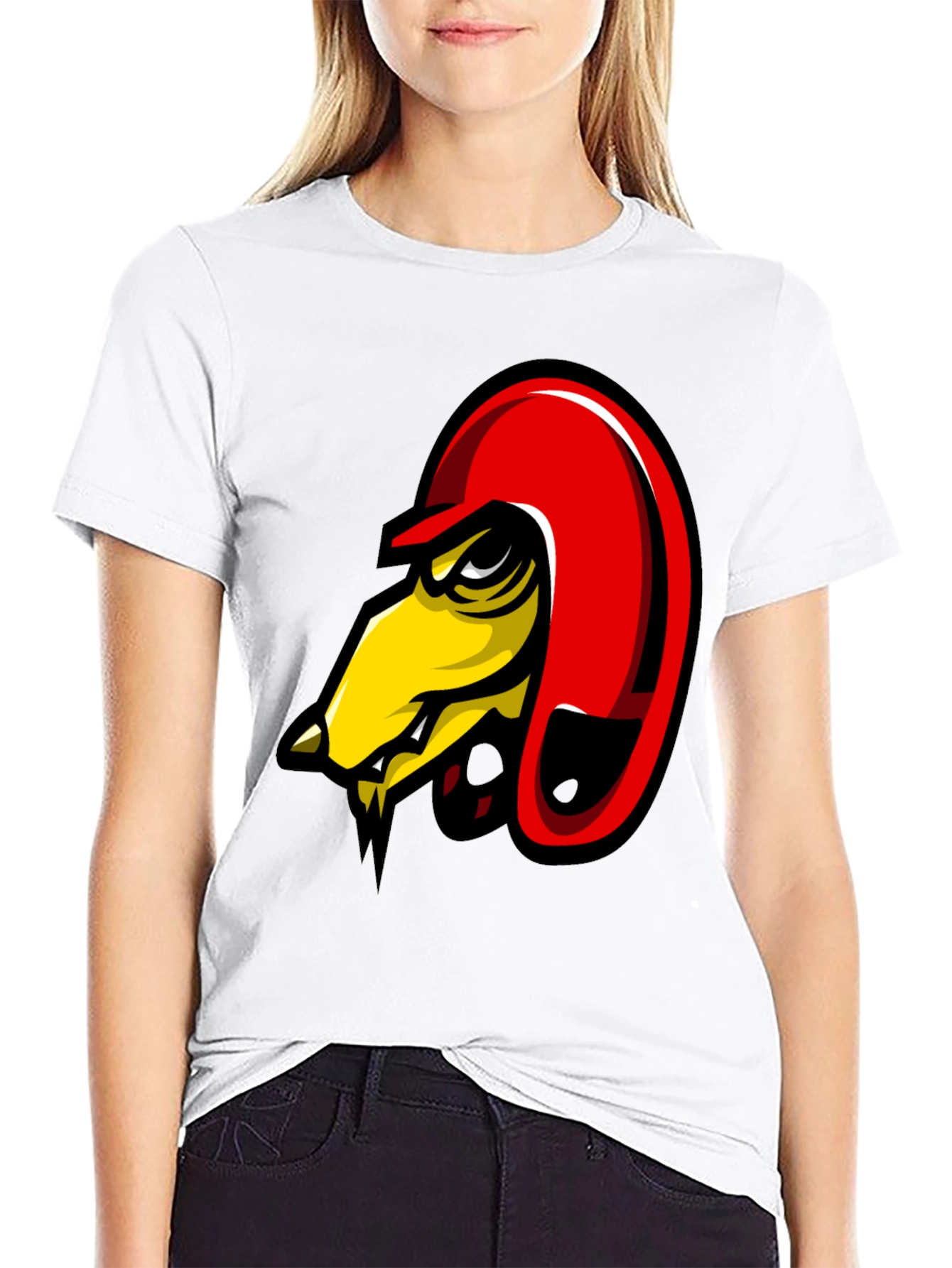 Black Men's Black Graphic Tee - Angry Bird Design view 9