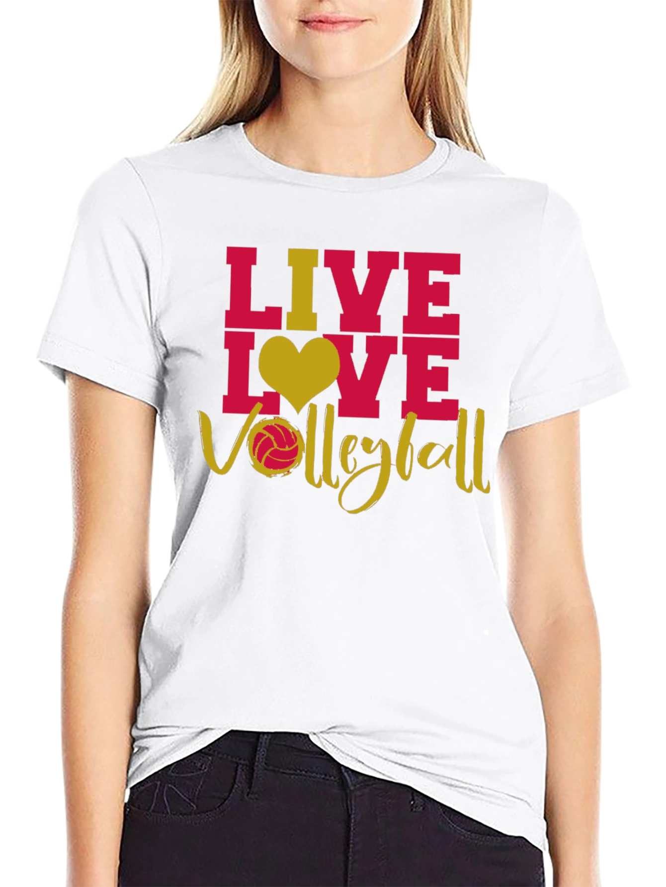 Black Live Love Volleyball Graphic T-Shirt view 9