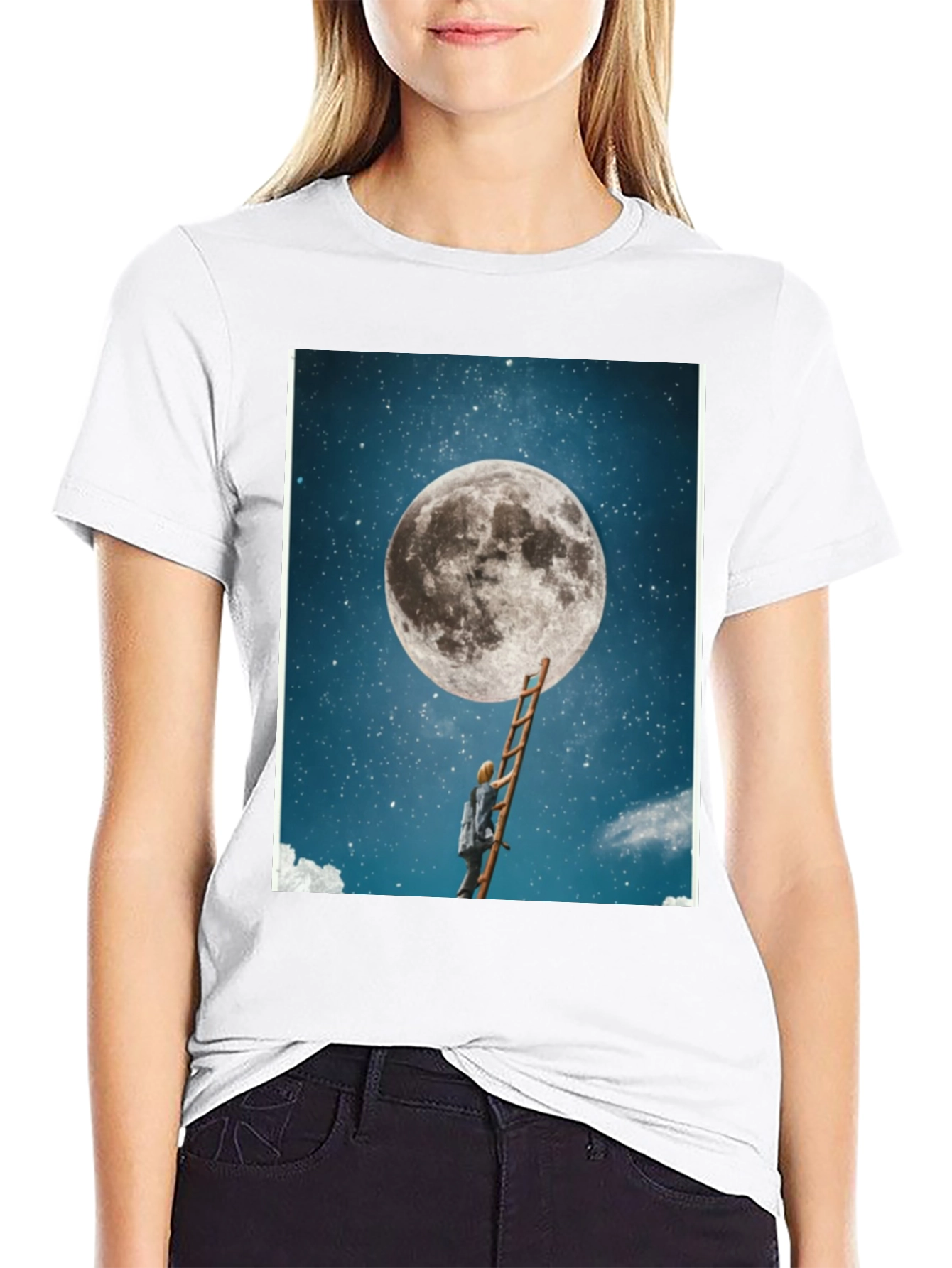 Black Moon Ladder Graphic T-Shirt - Black view 9