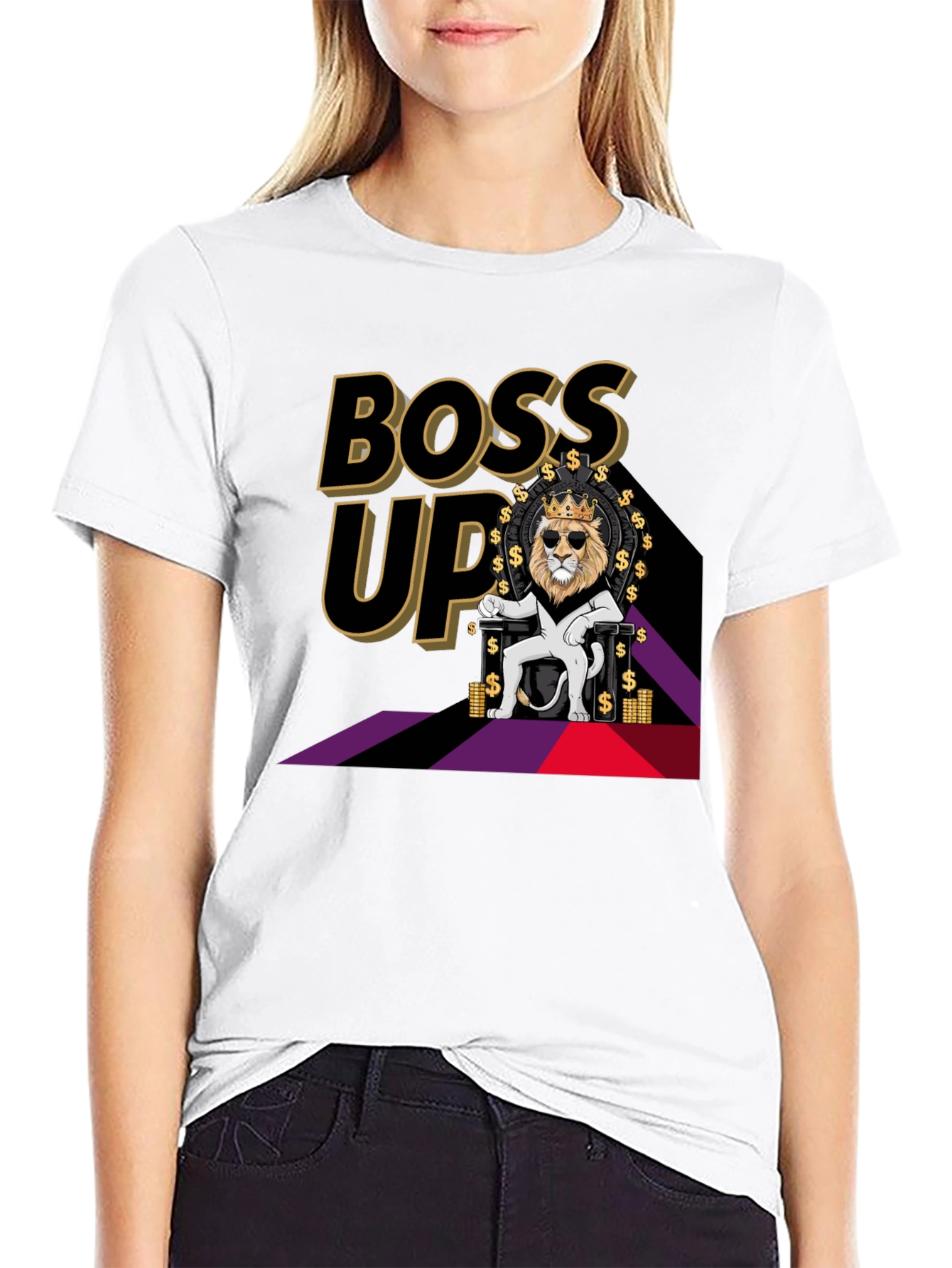Black Boss Up Lion King T-Shirt view 9
