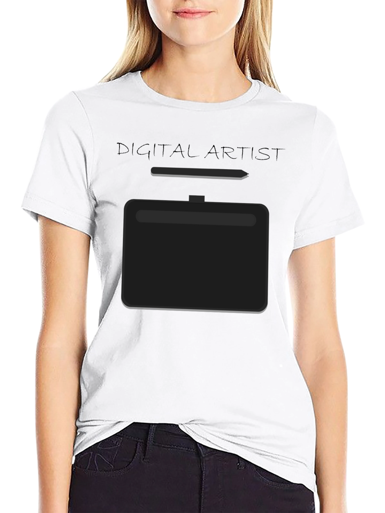 Black Digital Artist Tablet T-Shirt view 9