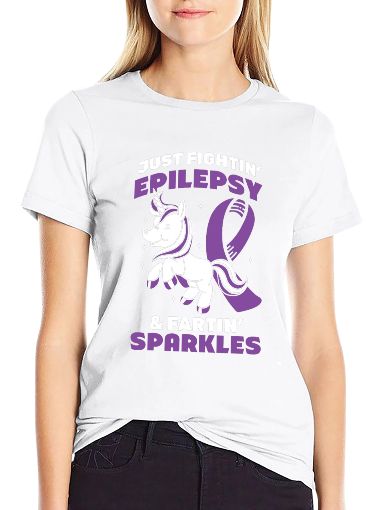 Black Epilepsy Awareness T-Shirt Unicorn Fighting Sparkles  view 9