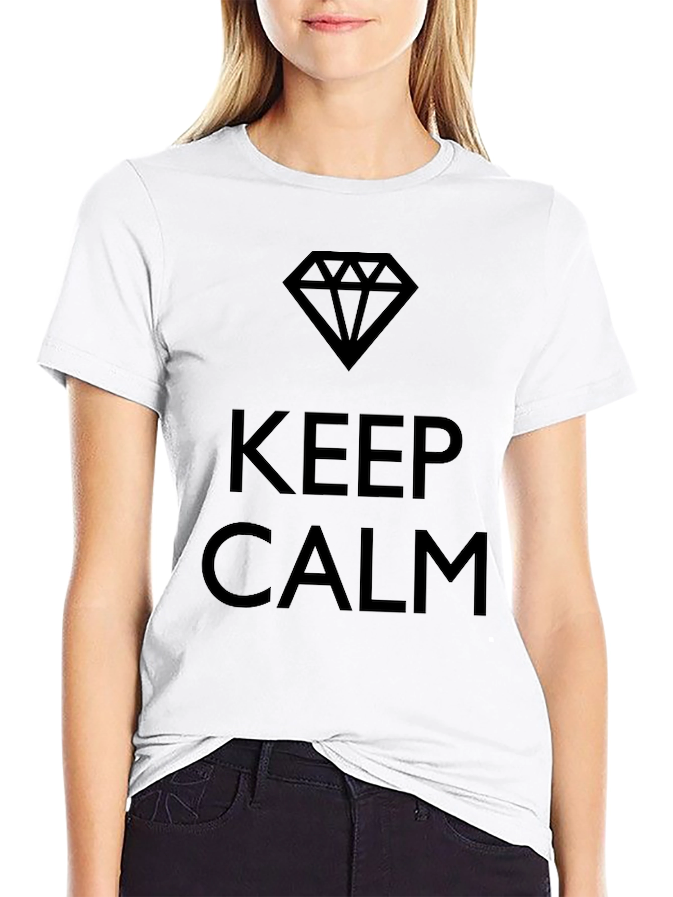 Black Keep Calm Black Graphic Tee view 9