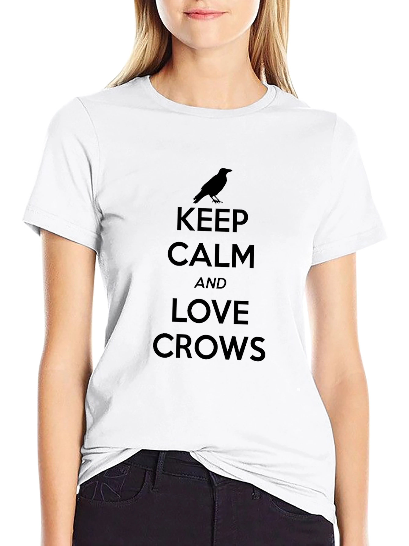 Black Keep Calm & Love Crows T-Shirt - Black view 9