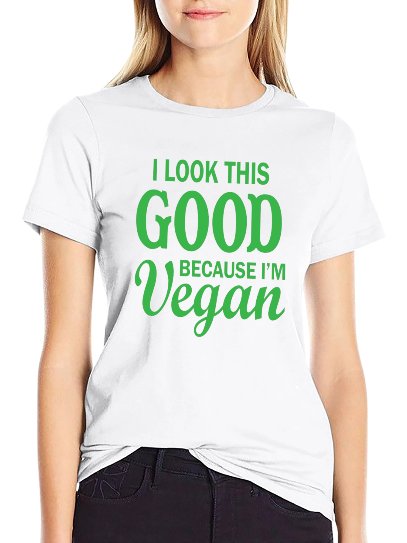 Black Vegan Lifestyle T-Shirt - I Look This Good view 9