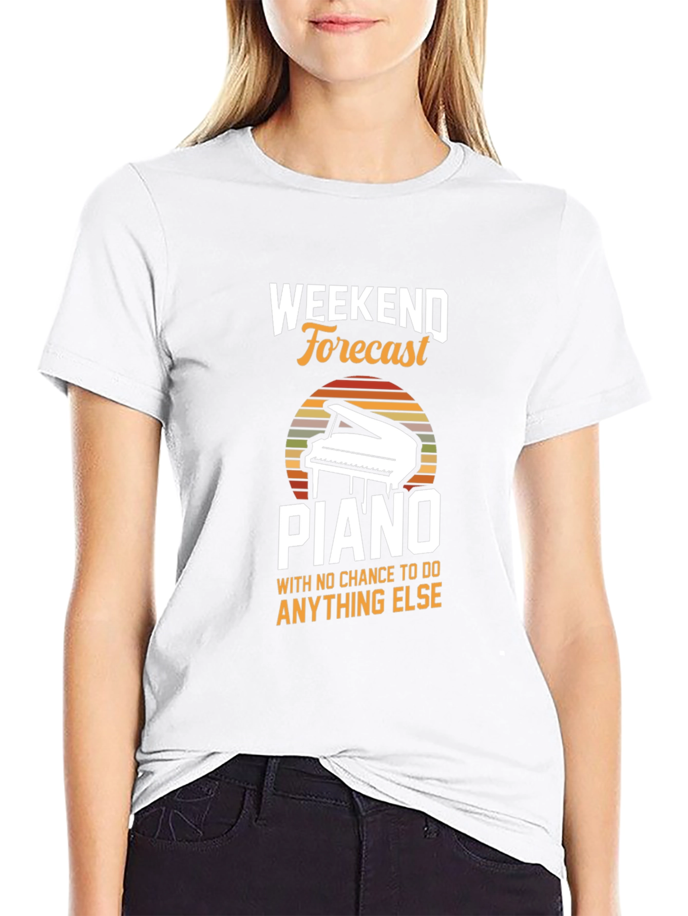 Black Weekend Forecast Piano T-Shirt view 9