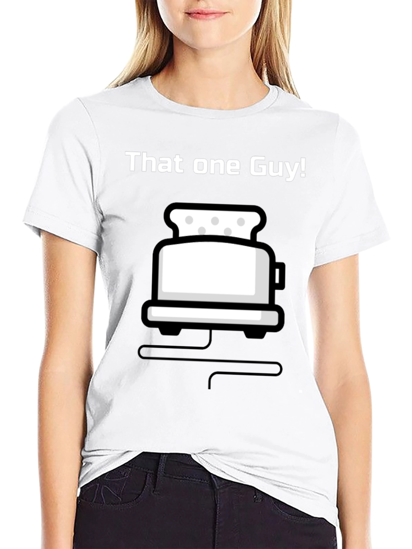 Black That One Guy Toaster Graphic Black T-Shirt view 9