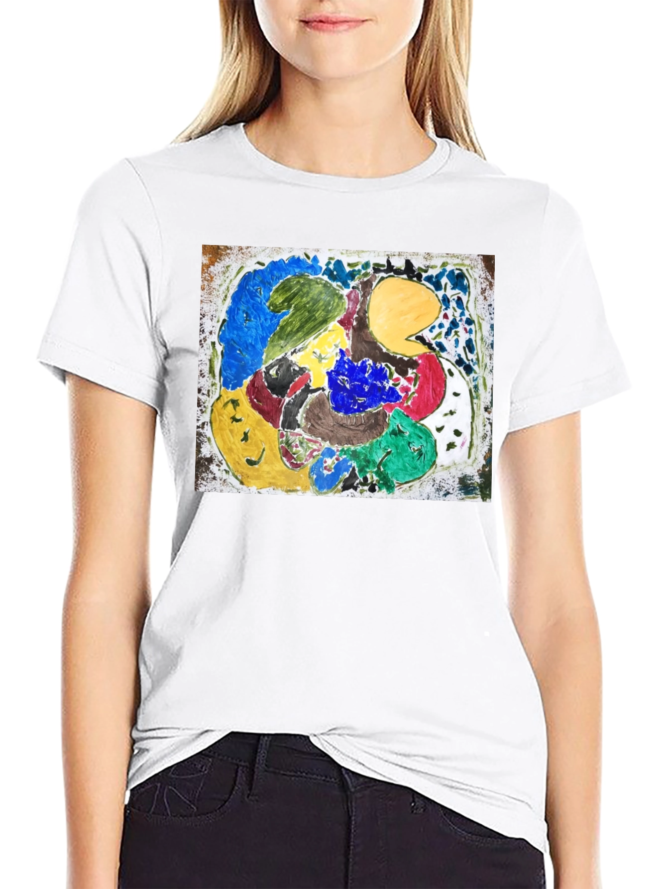Black Abstract Art Graphic Tee - Unique Design view 9