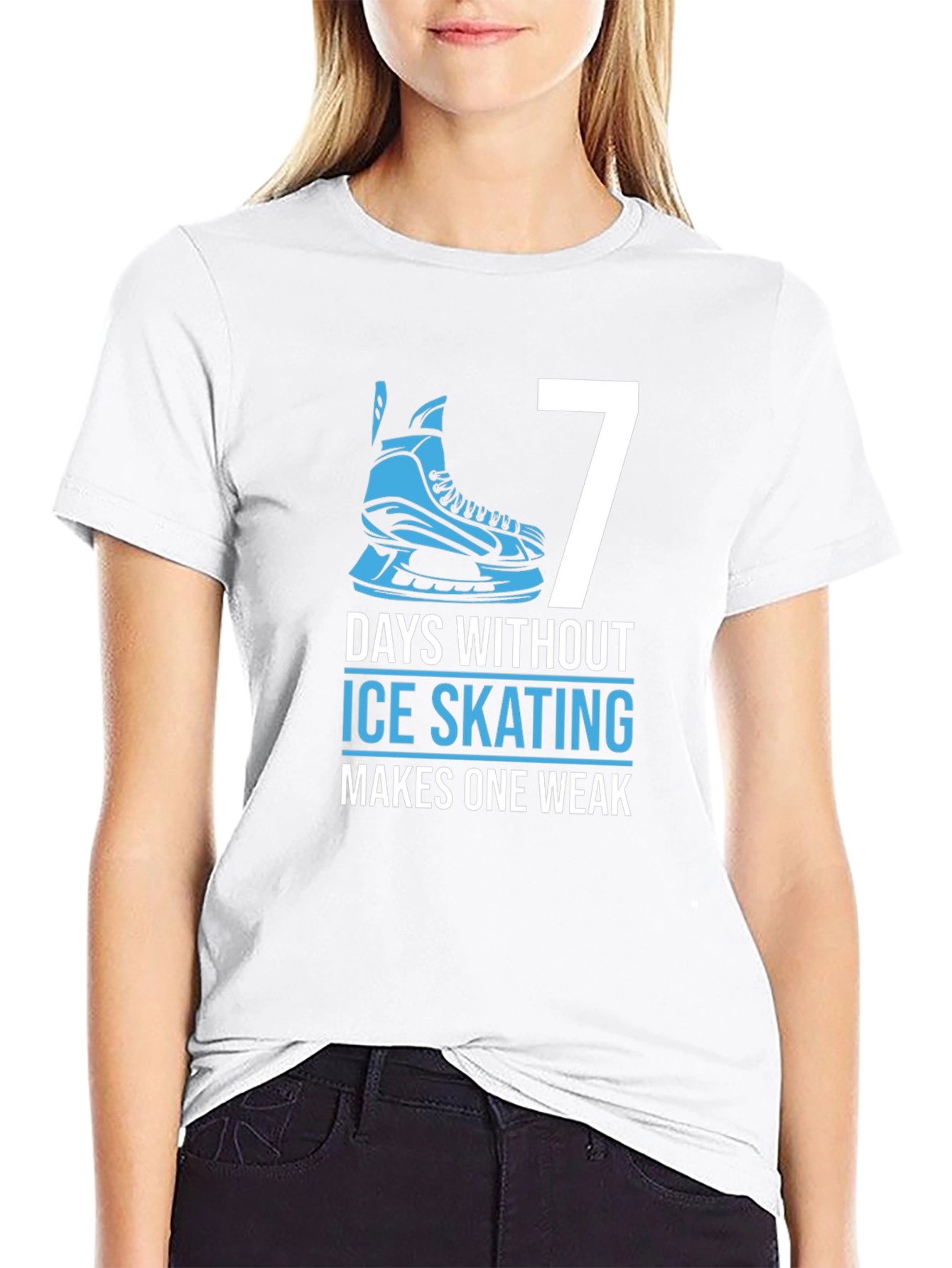 Black 7 Days Without Ice Skating T-Shirt view 9