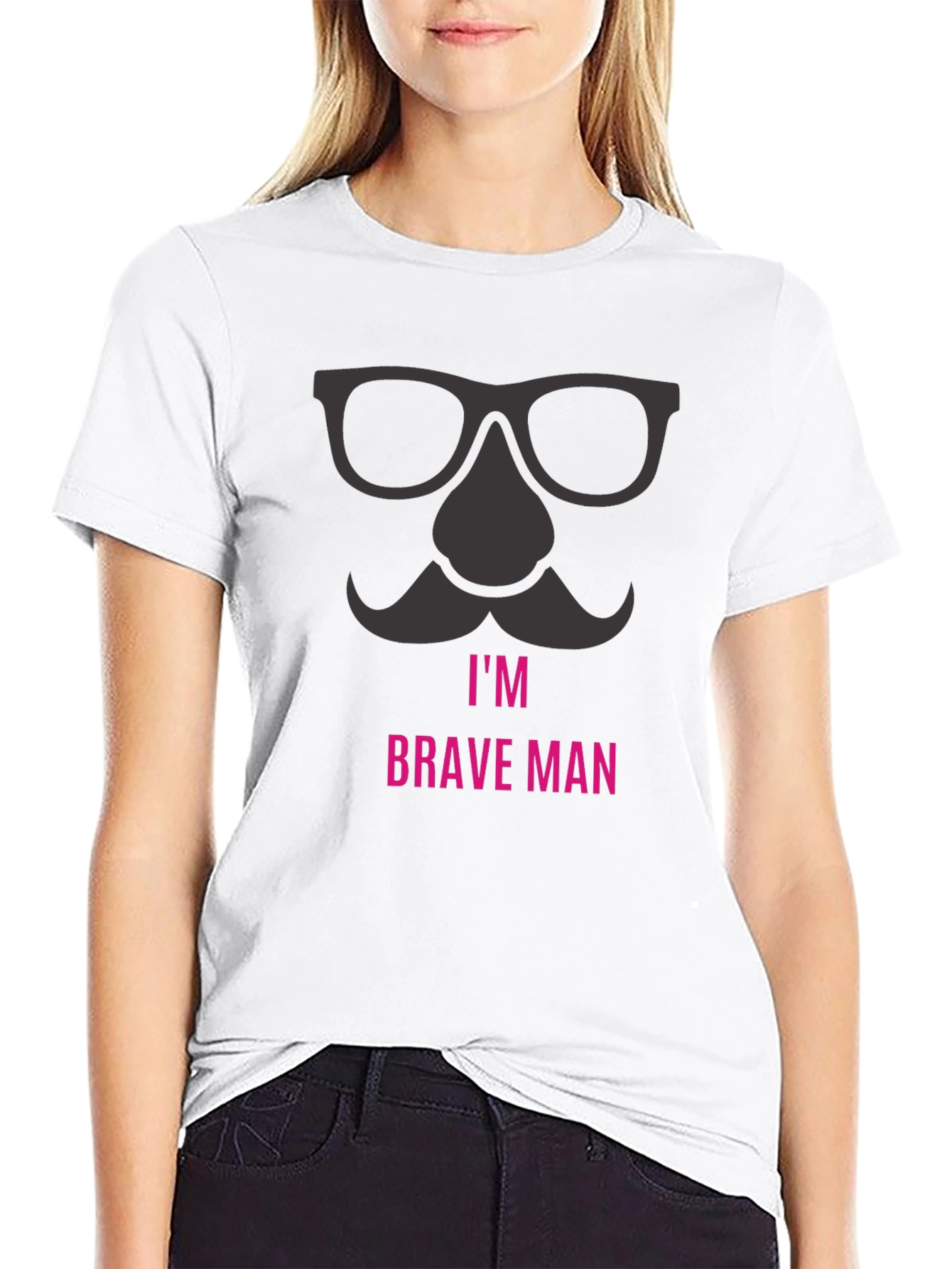 Black I'm Brave Man T-Shirt view 9