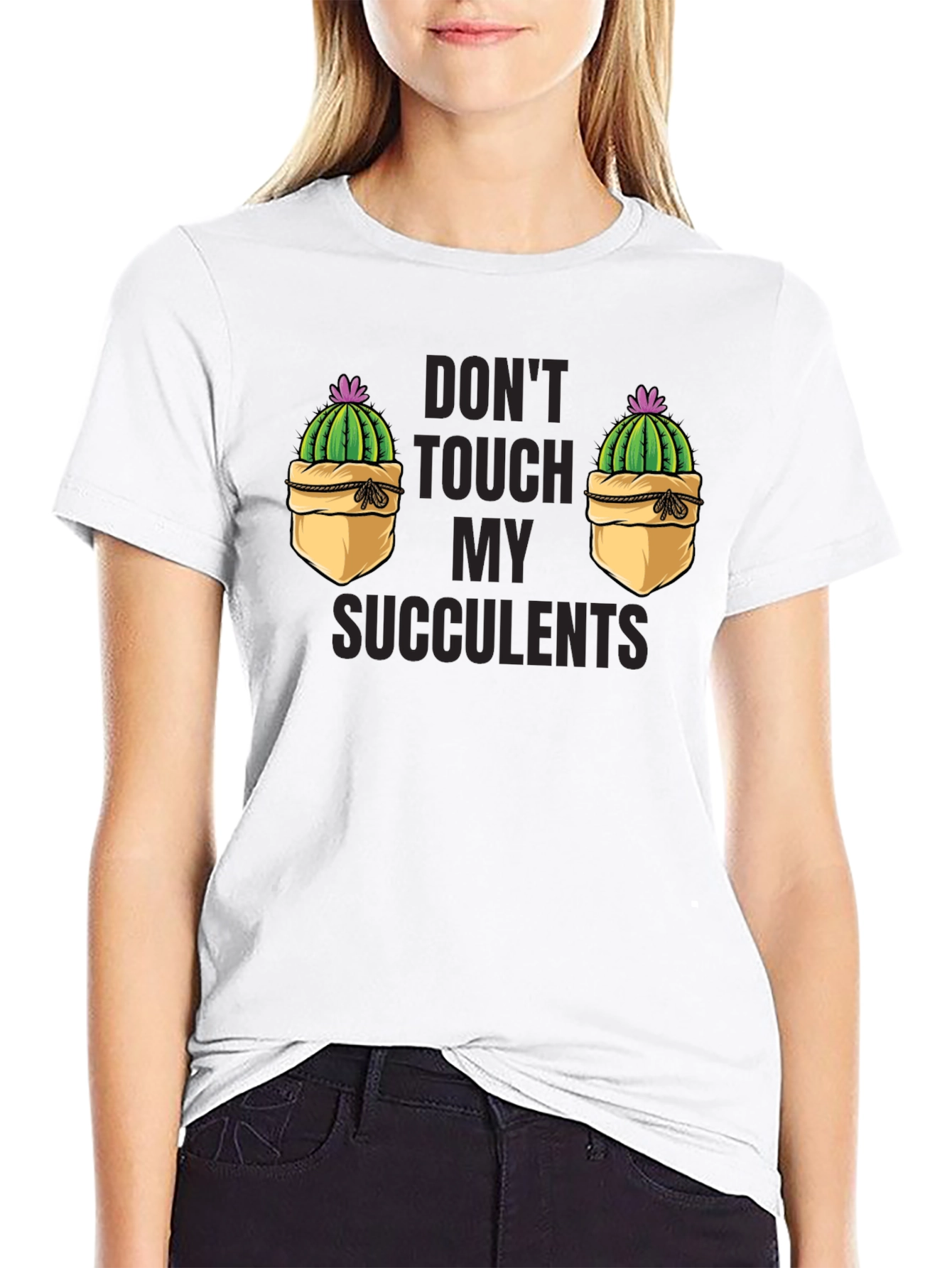 Black Don't Touch My Succulents Graphic T-Shirt view 9