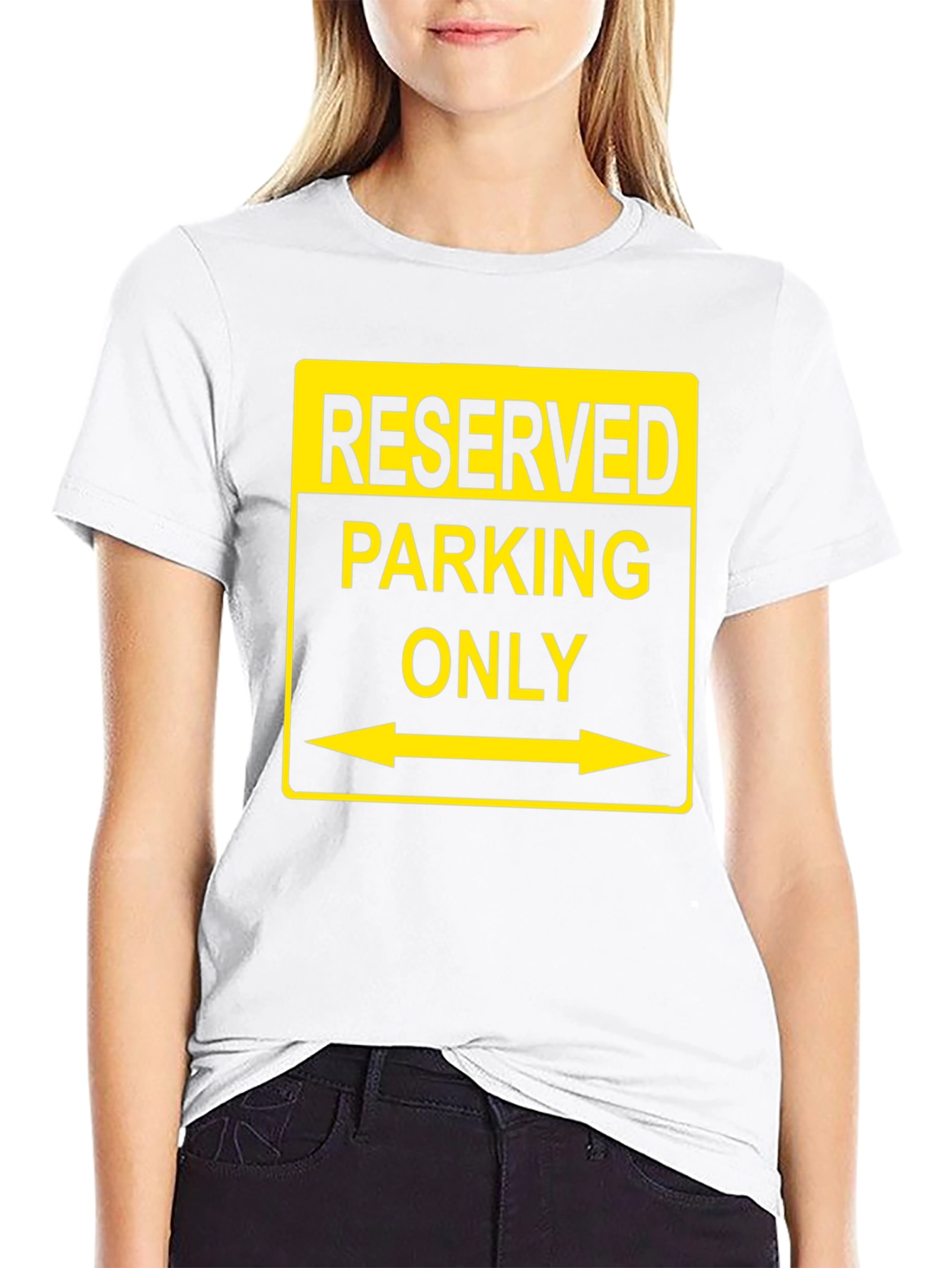 Black Reserved Parking Only T-Shirt - Novelty Humor Tee view 9