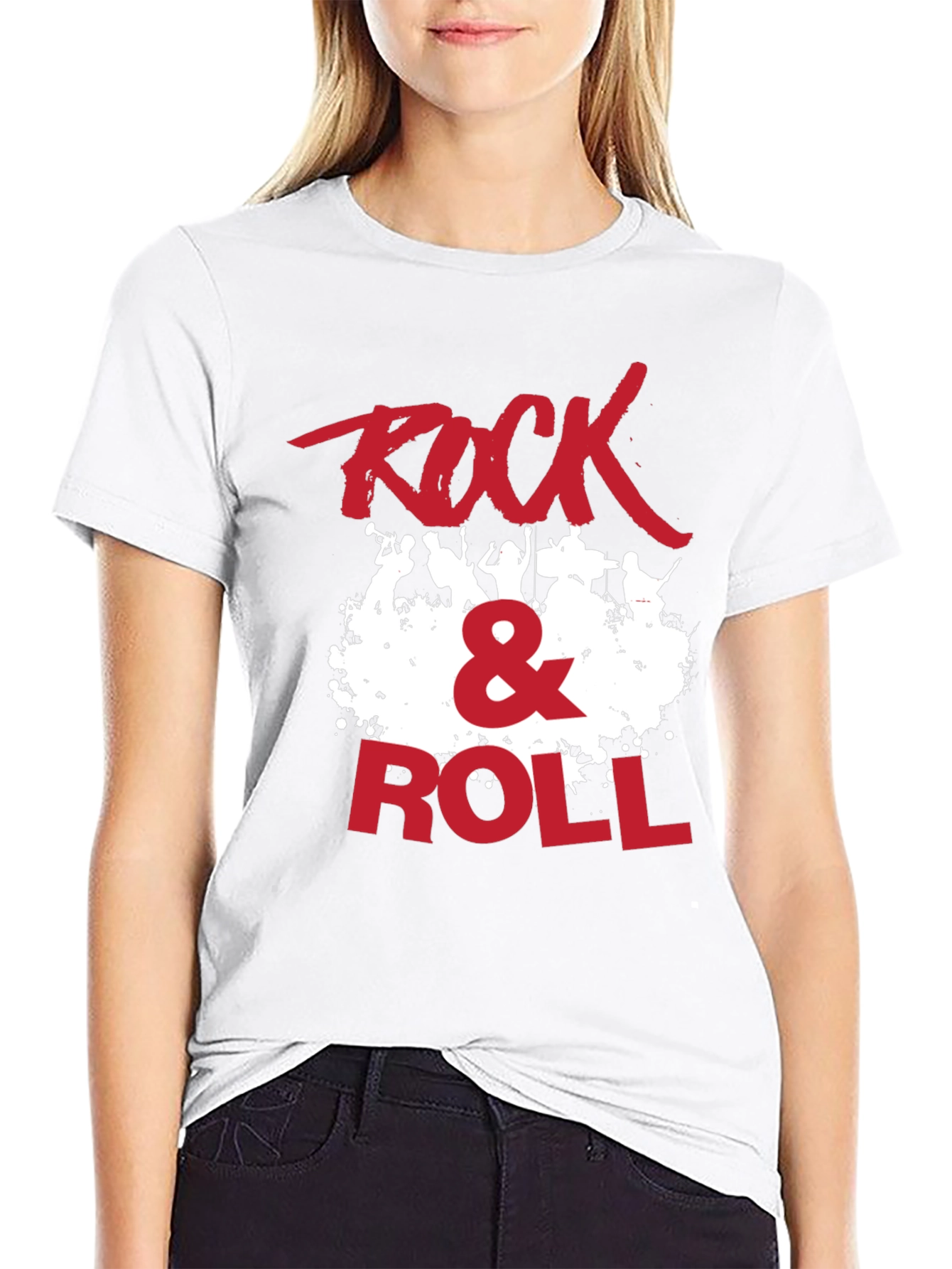 Black Rock & Roll Graphic Print Crew Neck T-Shirt view 9