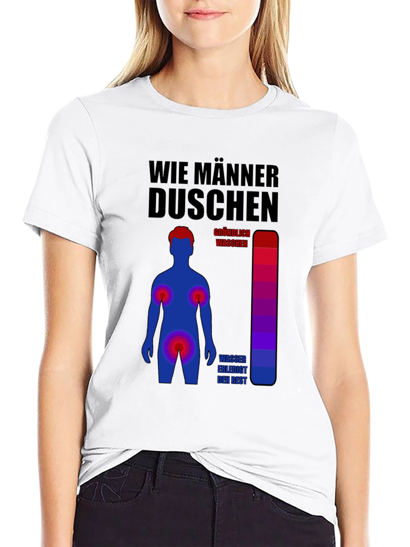 Black Funny 'How Men Shower' Graphic T-Shirt view 9