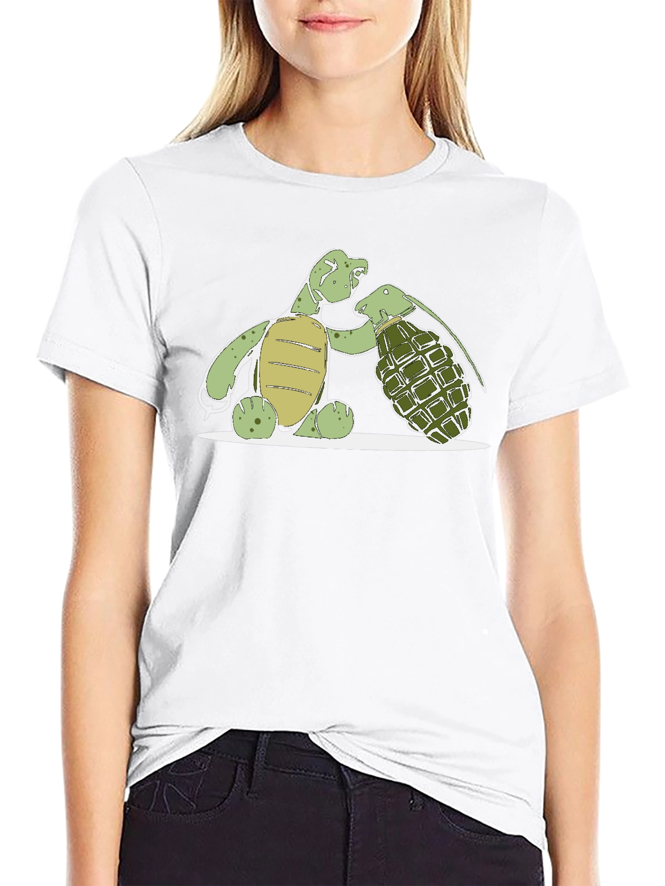 Black Turtle Grenade Graphic T-Shirt view 9