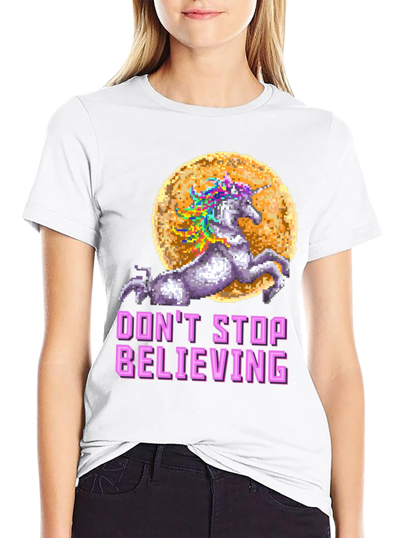 Black Don't Stop Believing Unicorn T-Shirt view 9