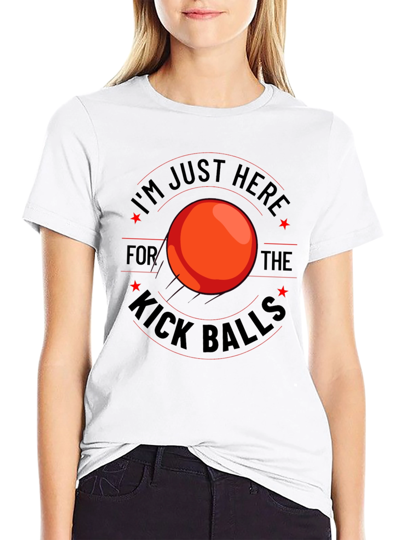Kickball T-Shirt - I'm Just Here For The Kick Balls - 9