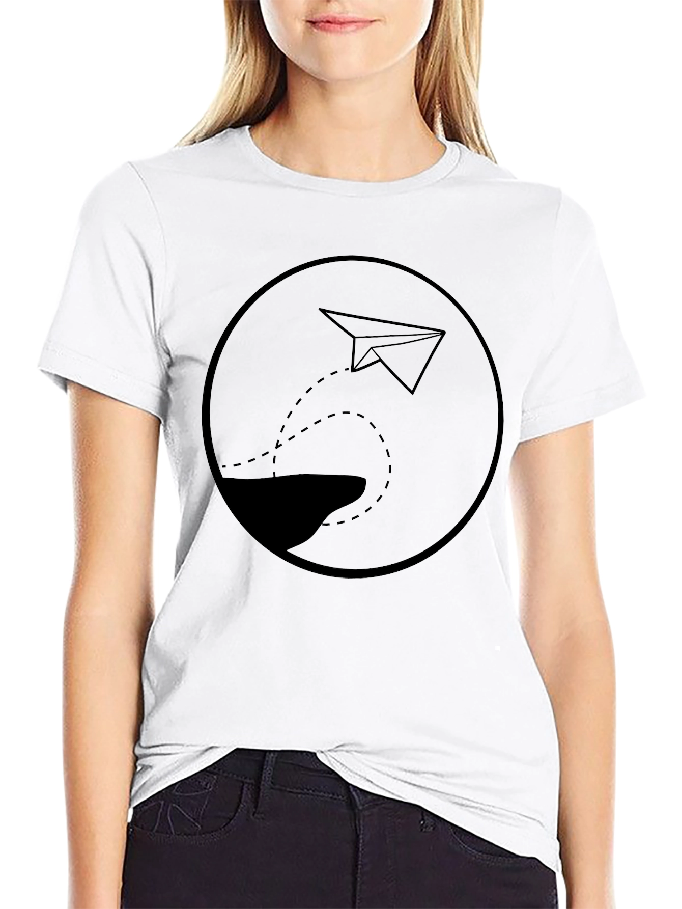 Black Paper Plane Graphic Tee - Men's Black T-Shirt view 9