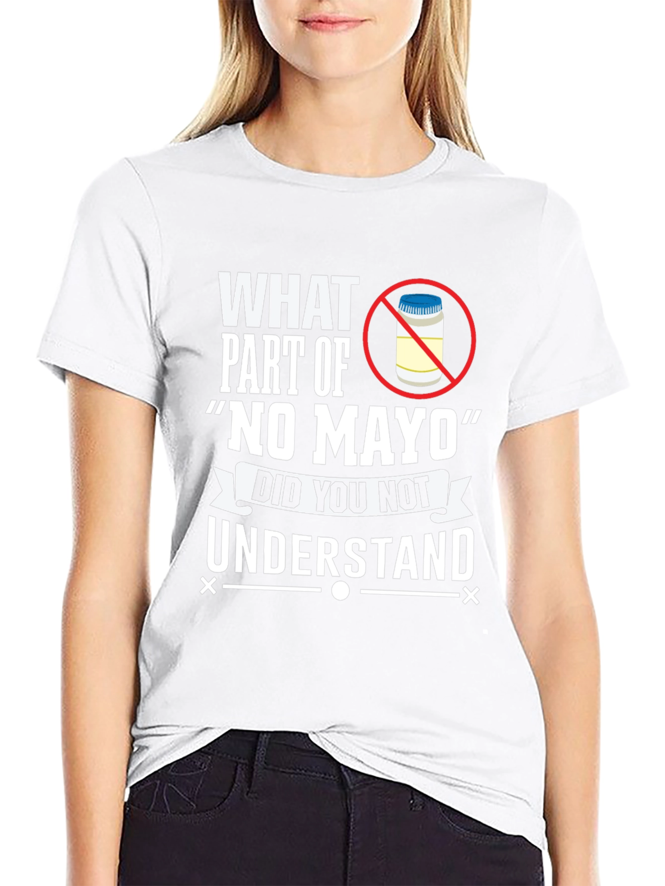 Black No Mayo T-Shirt: Funny Foodie Tee view 9