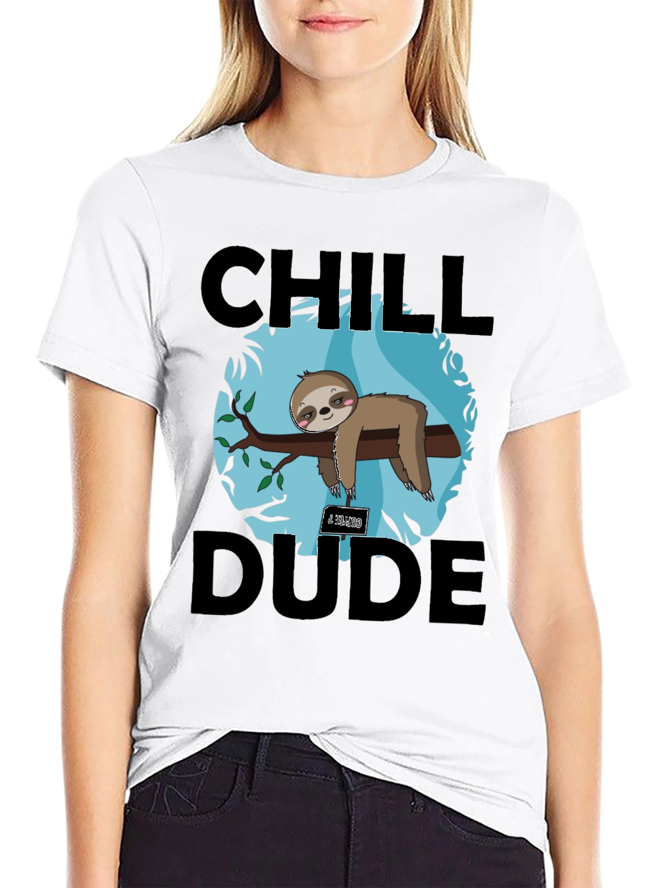 Black Chill Dude Sloth Graphic Tee view 9